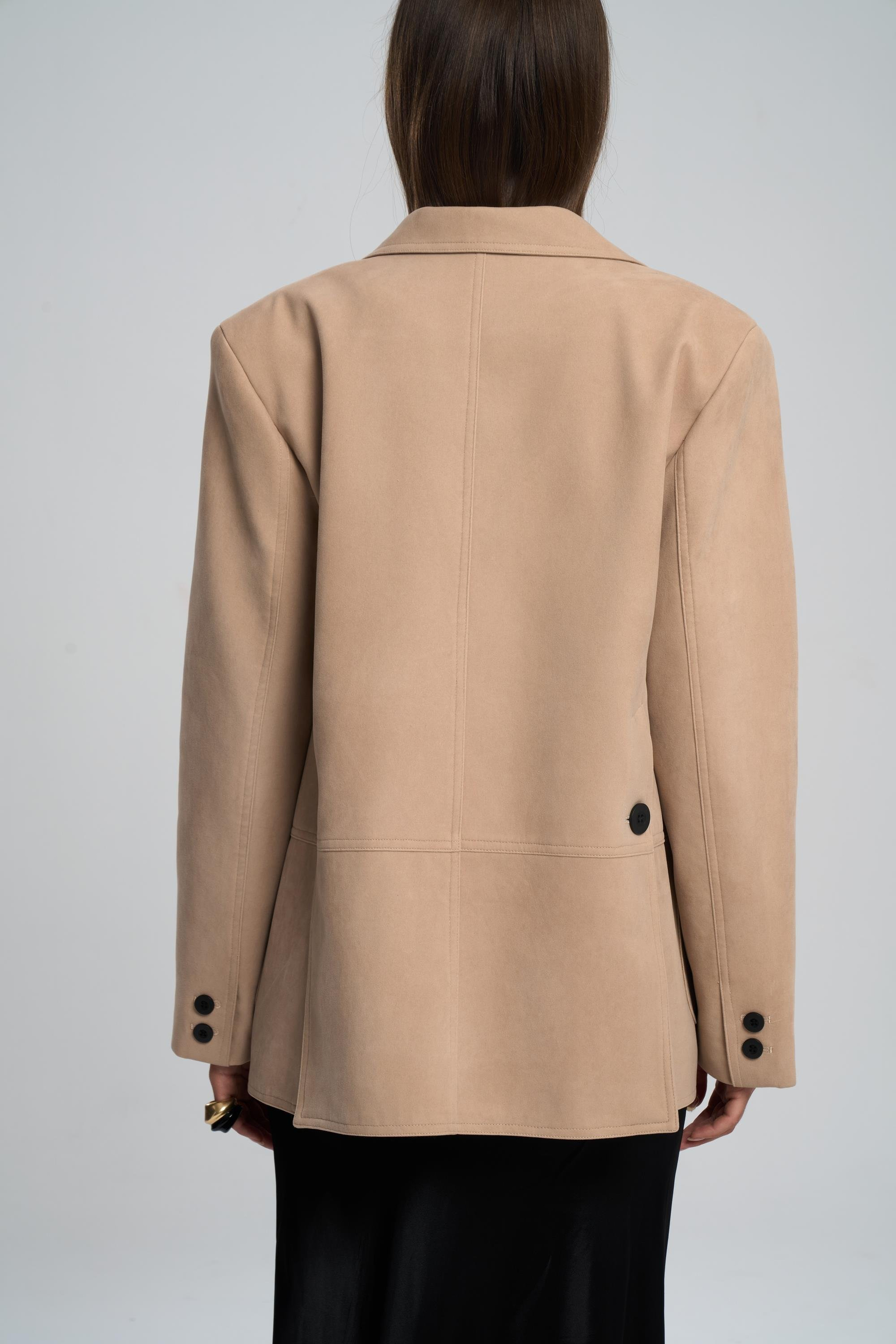 Orsina Yırtmaç Detaylı Bej Blazer