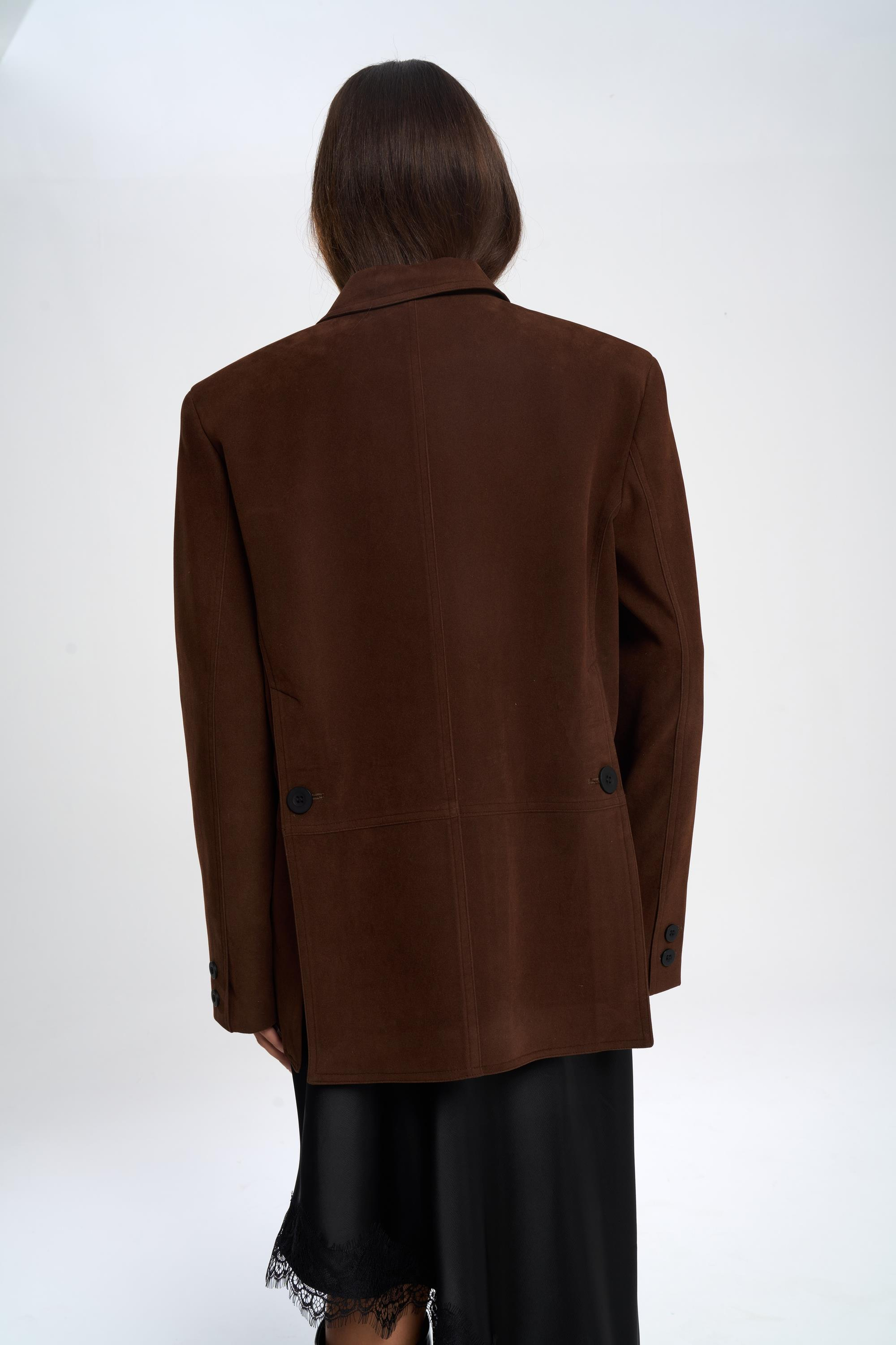 Orsina Yırtmaç Detaylı Kahve Blazer