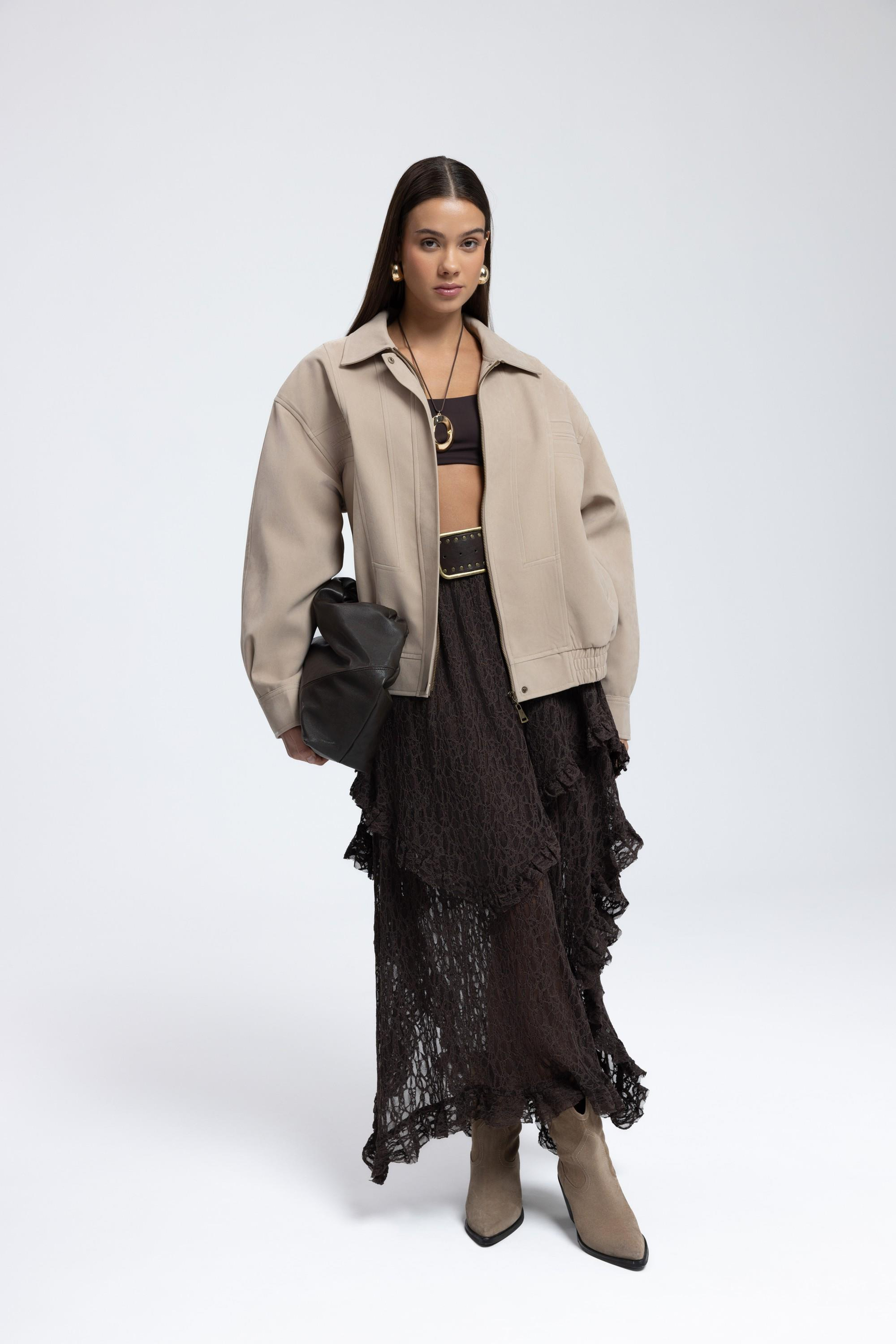 Osea Unısex Bej Bomber Ceket