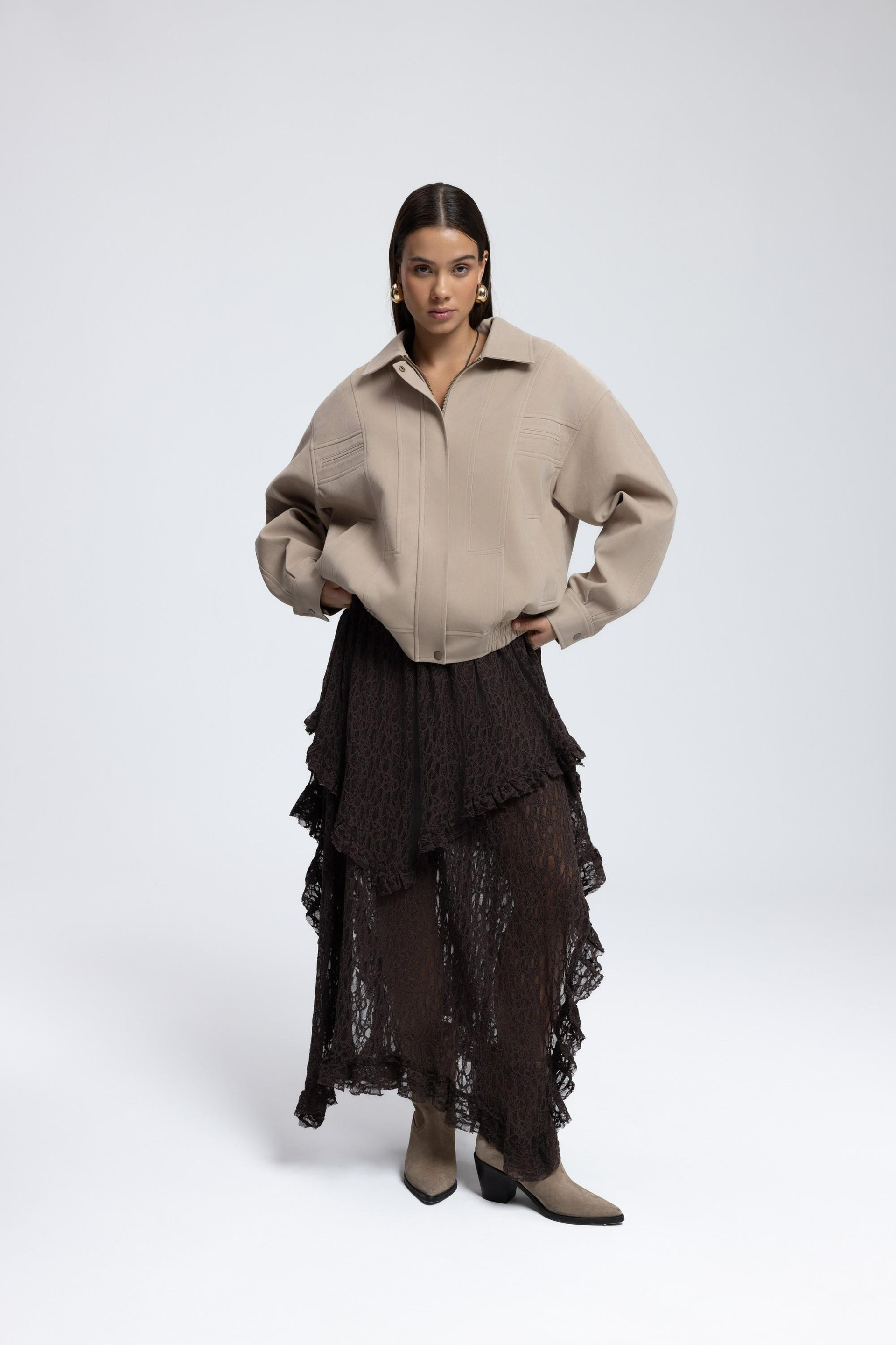 Osea Unısex Bej Bomber Ceket