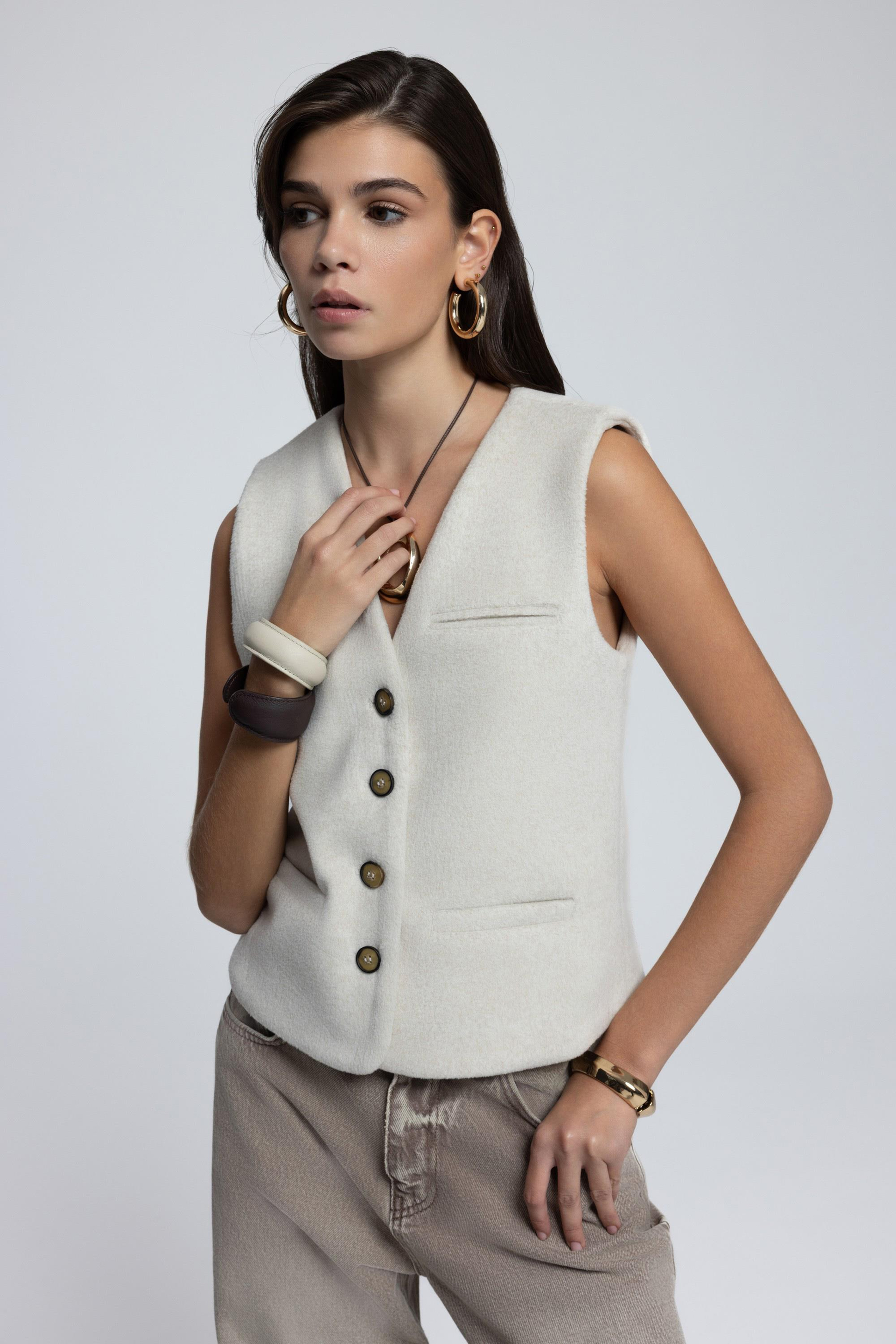 Pace Bej Kısa Yelek