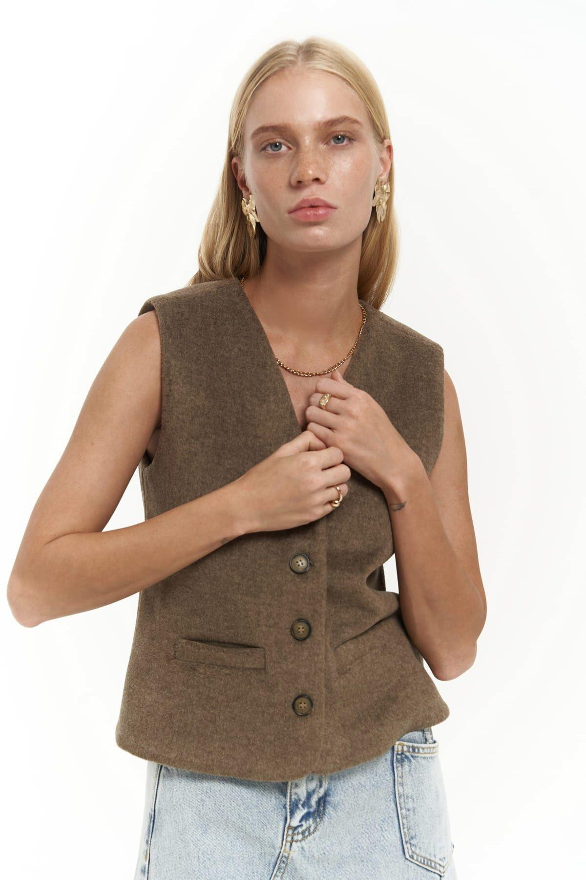 Pace Soft Kahve Kısa Yelek