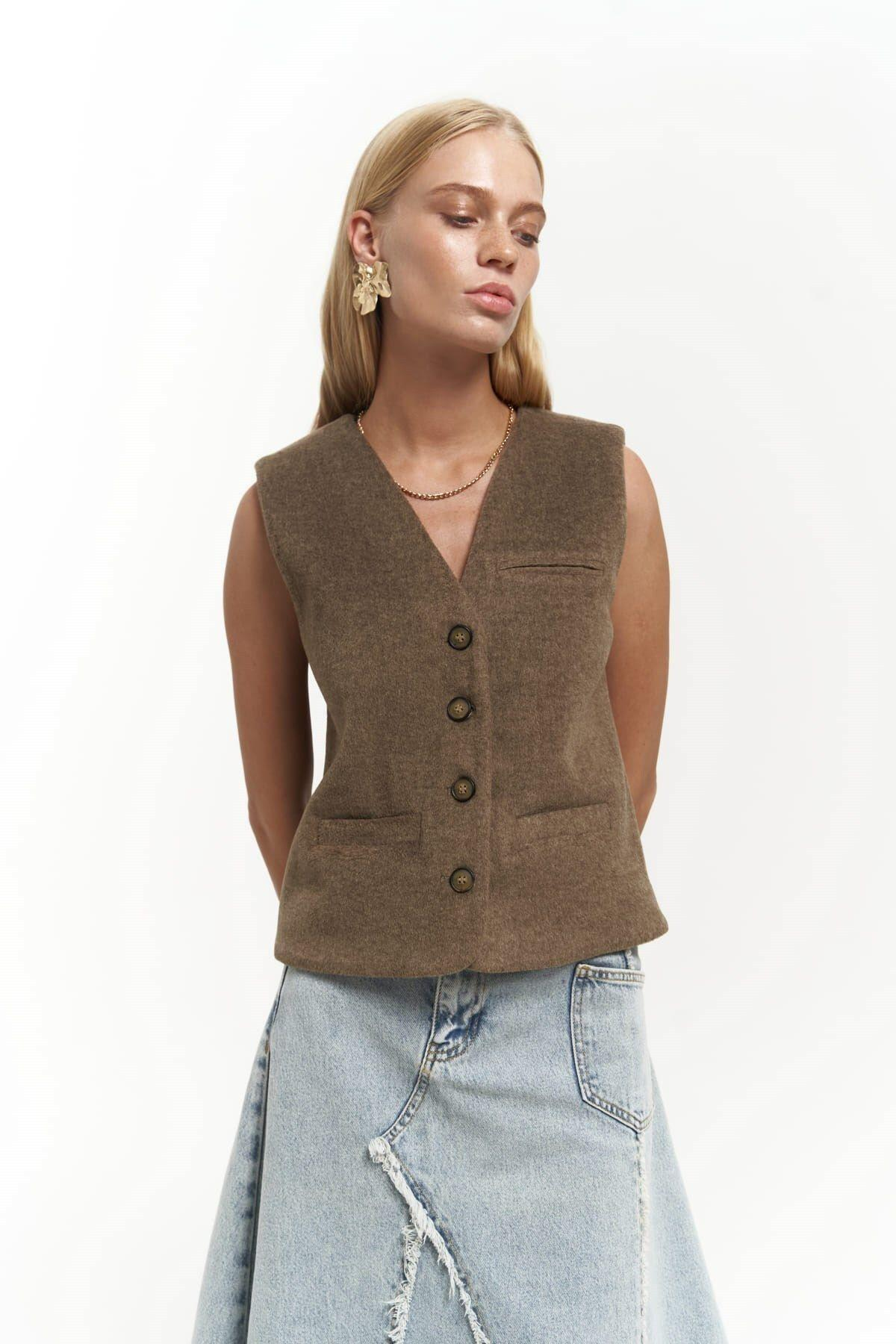 Pace Soft Kahve Kısa Yelek