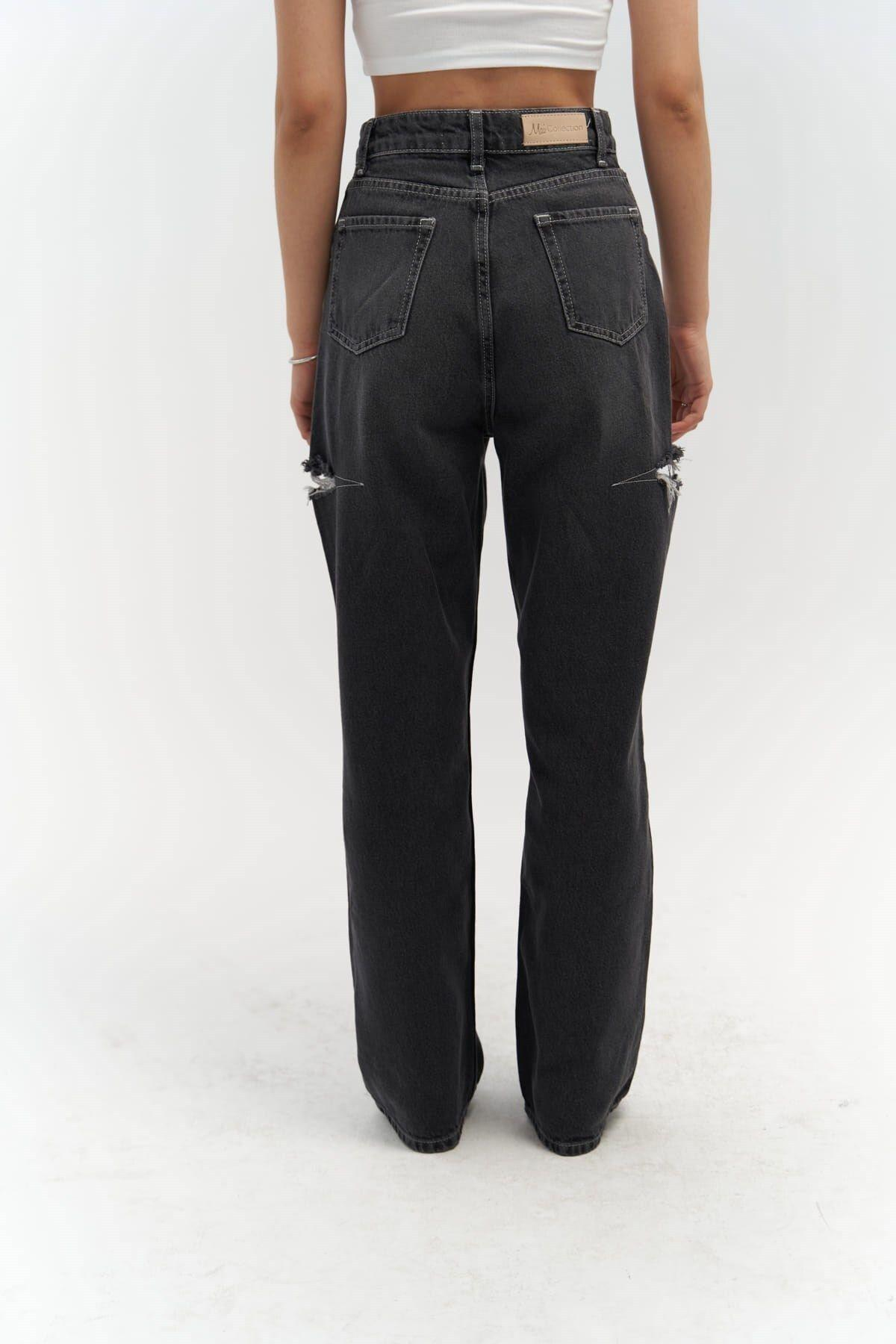 Mai Palm Dark Gray Ripped Jeans