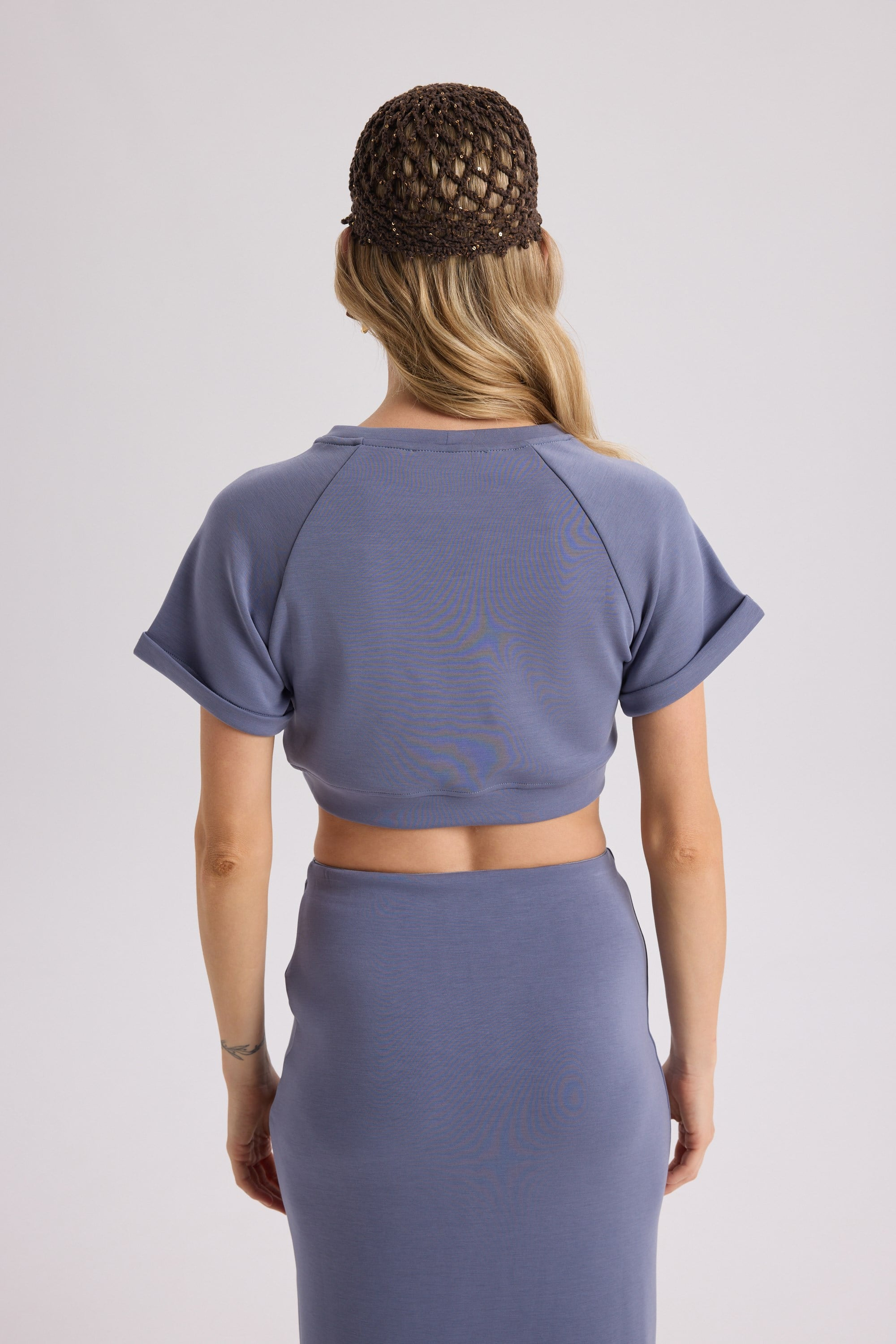 Paloma İndigo Crop Skirt Set
