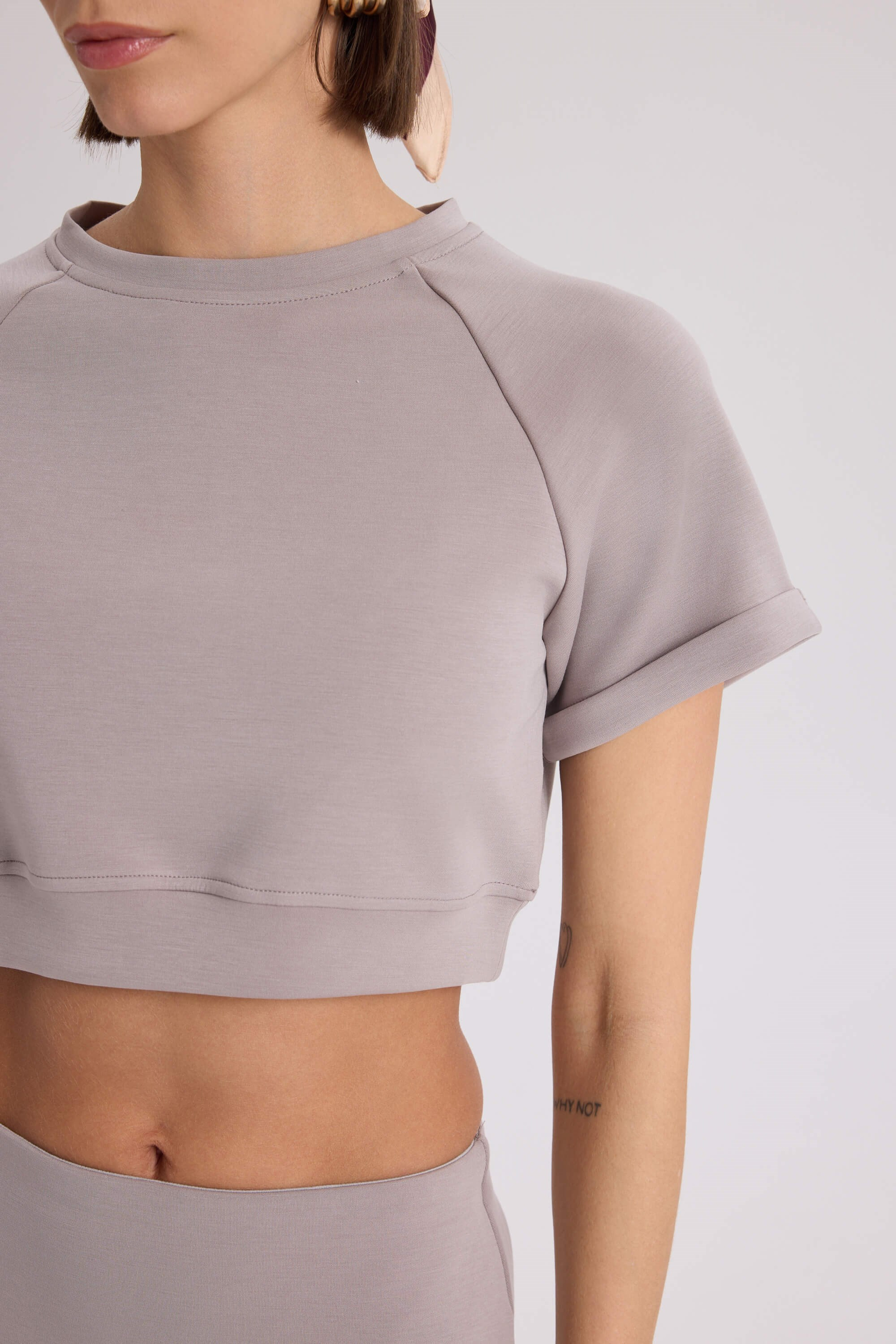 Paloma Taupe Crop Skirt Set