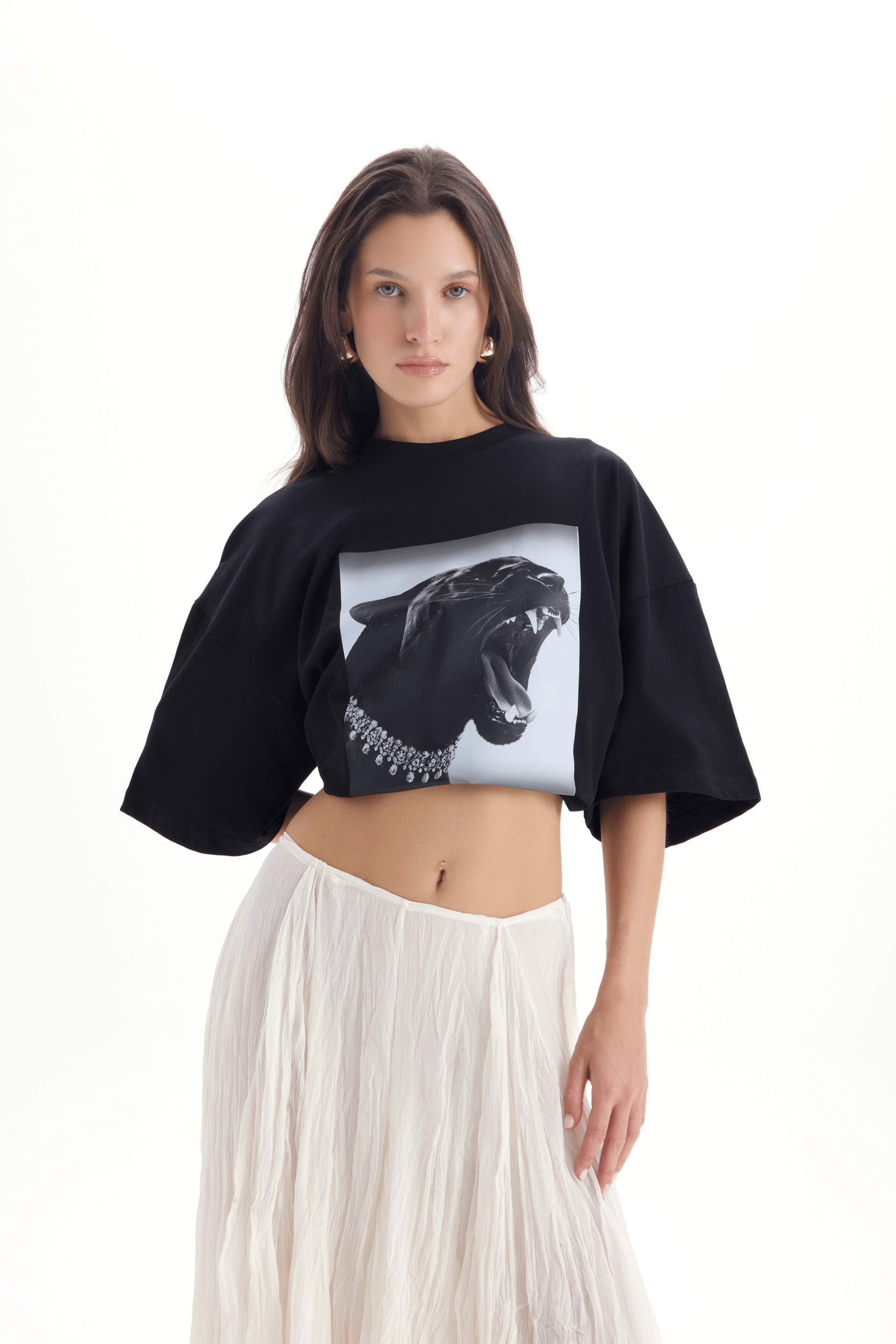 Panthera Oversize Siyah T-Shirt