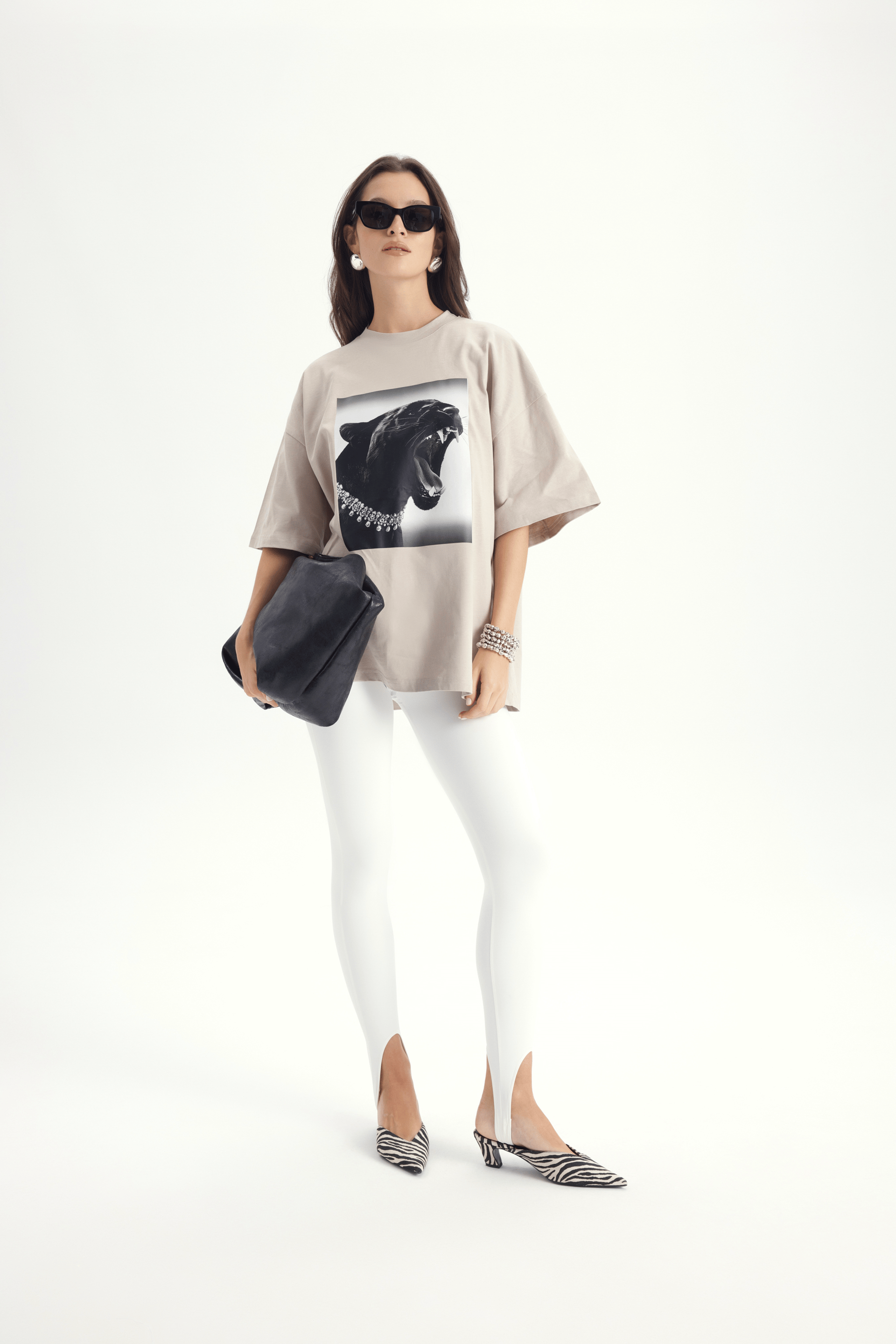 Panthera Oversize Taş T-Shirt