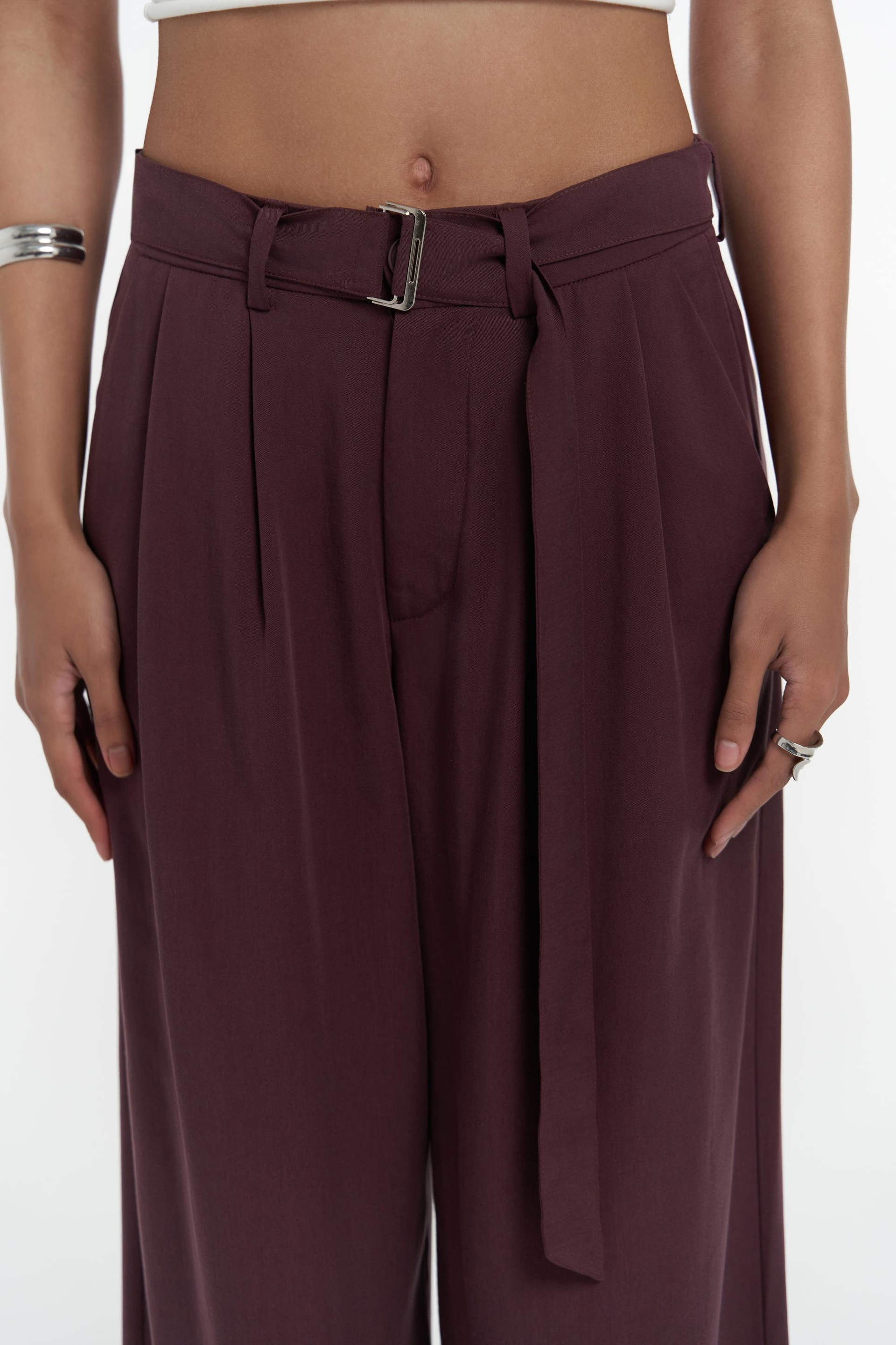 Paros Kemer Detay Bordo Palazzo Pantolon