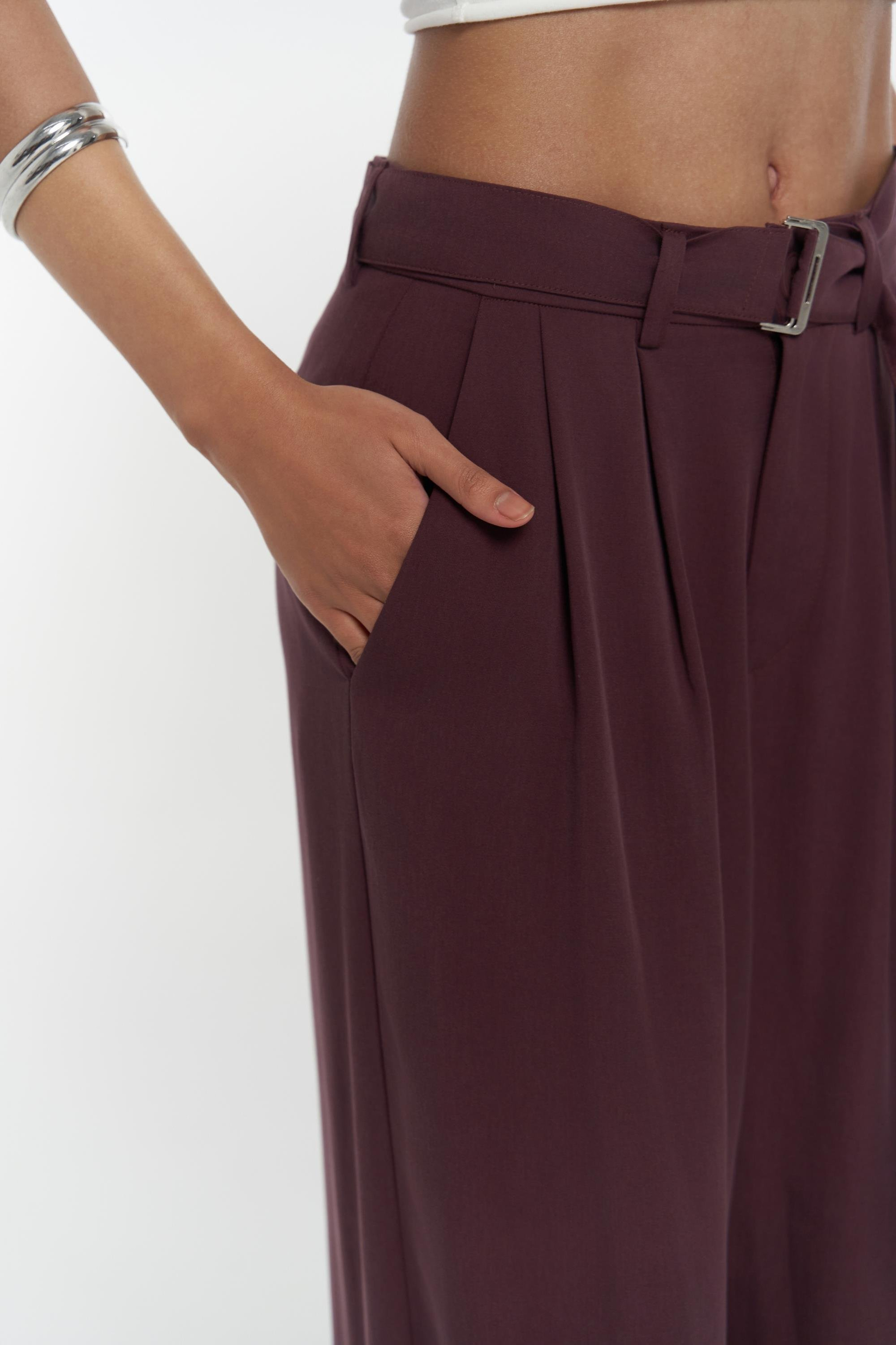 Paros Kemer Detay Bordo Palazzo Pantolon