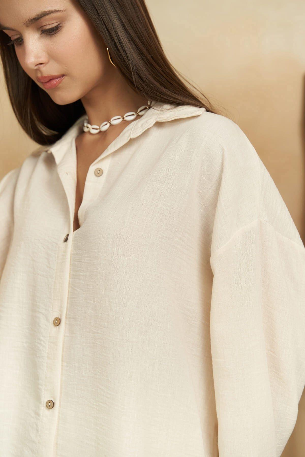 Pedasa Light Beige Shirt & Pants Set