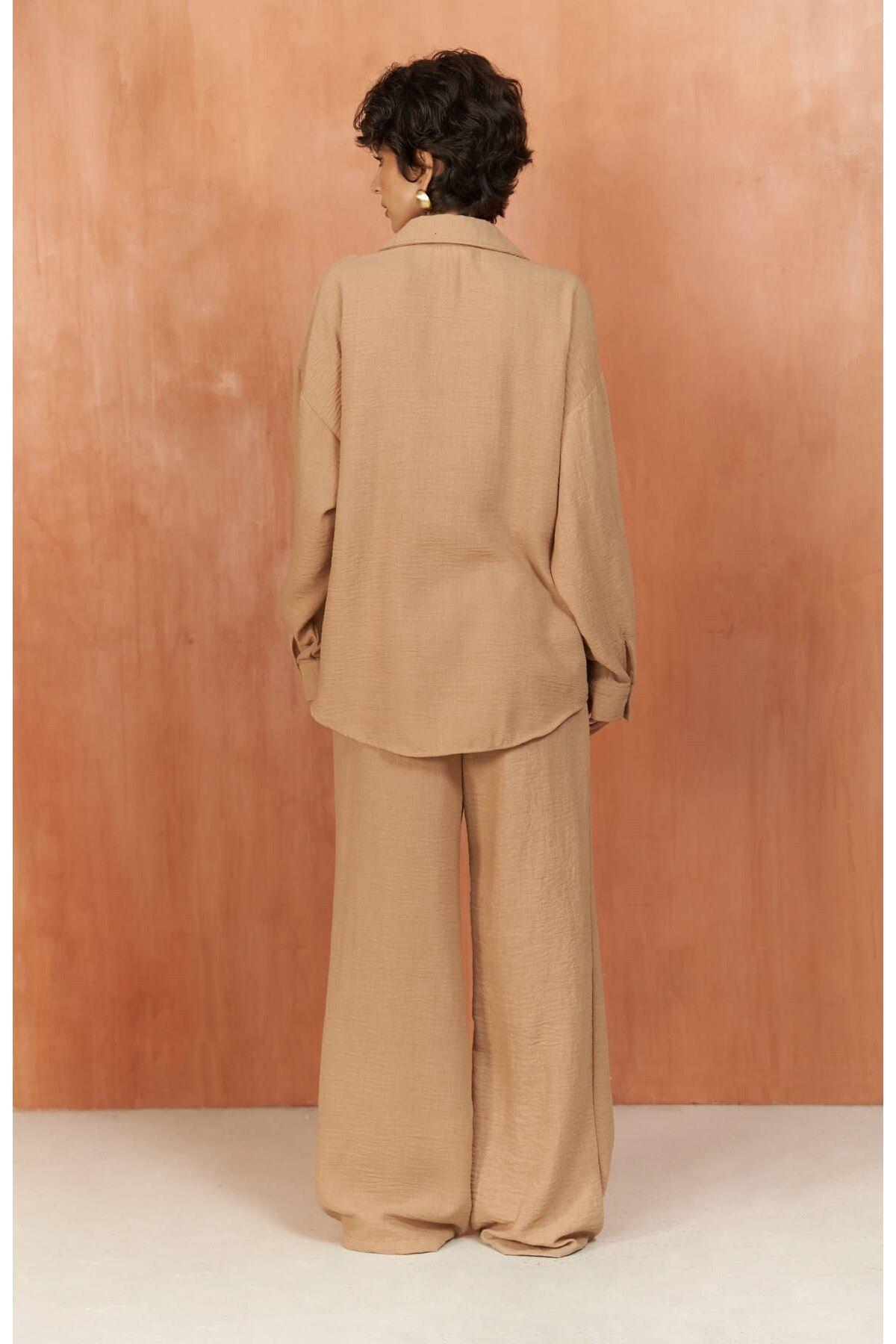 Pedasa Light Brown Shirt & Pants Set