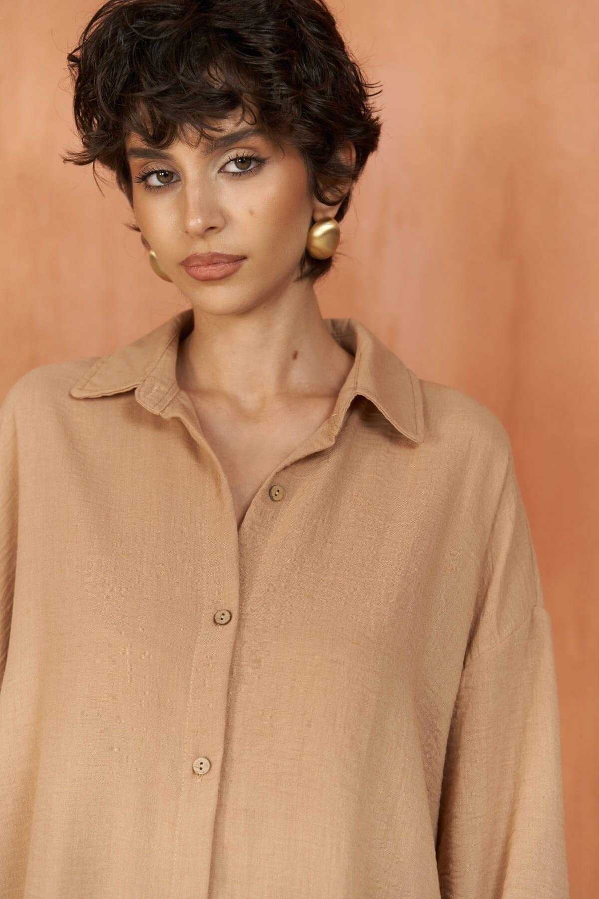 Pedasa Light Brown Shirt & Pants Set