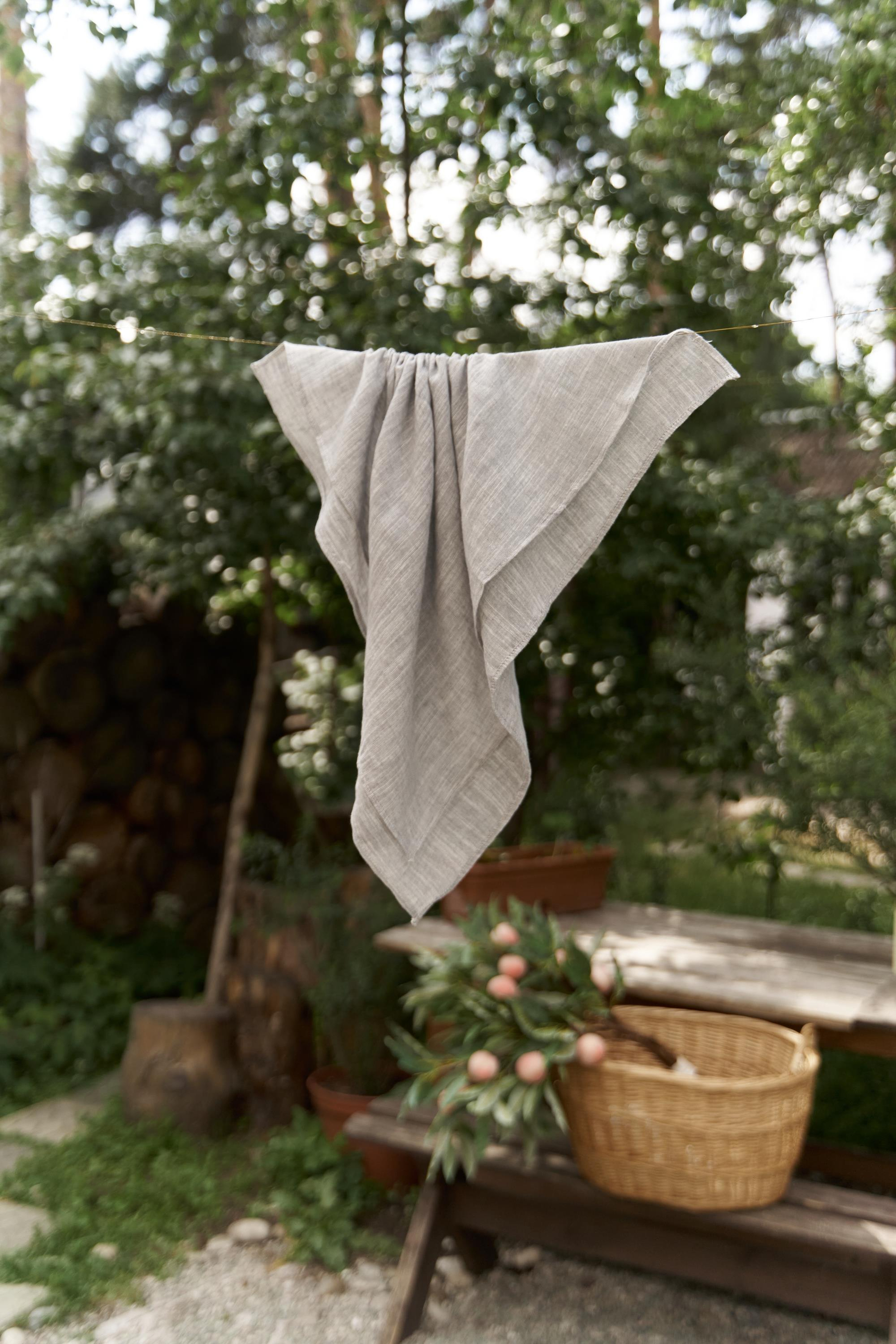 Peony Çizgi Detay Vizon Keten Fular