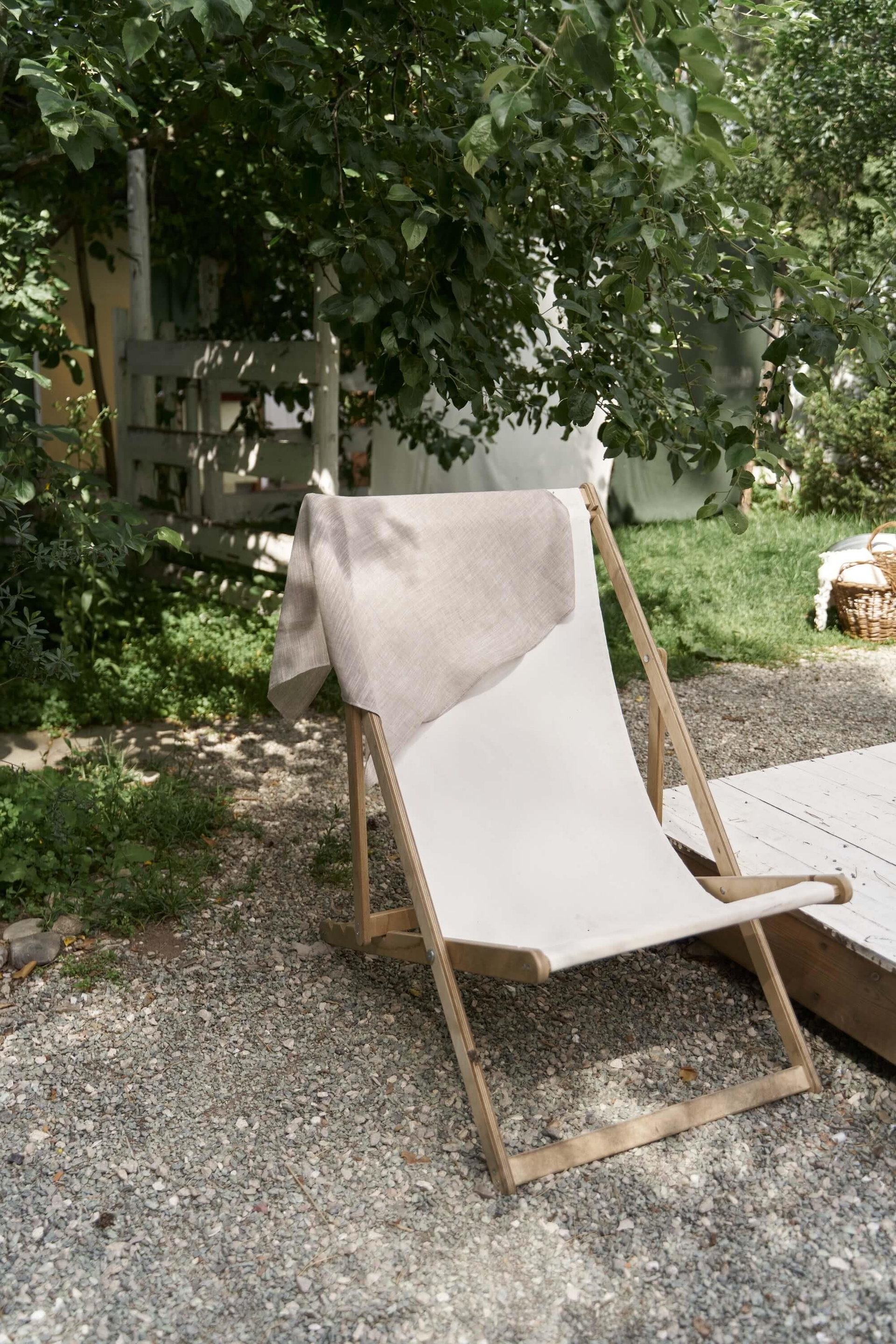 Peony Çizgi Detay Vizon Keten Fular