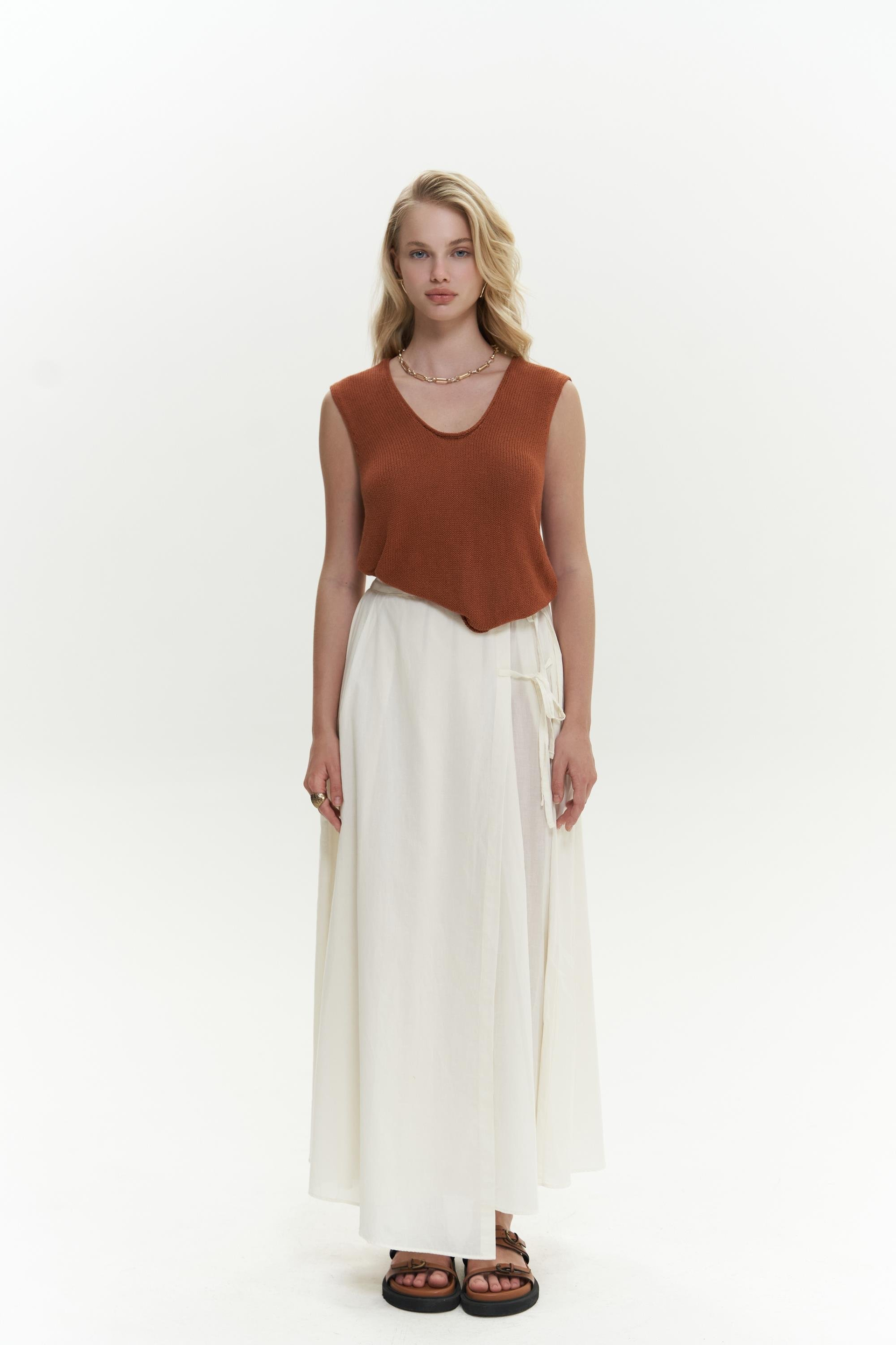 Peri Triko Kolsuz Kiremit Süveter