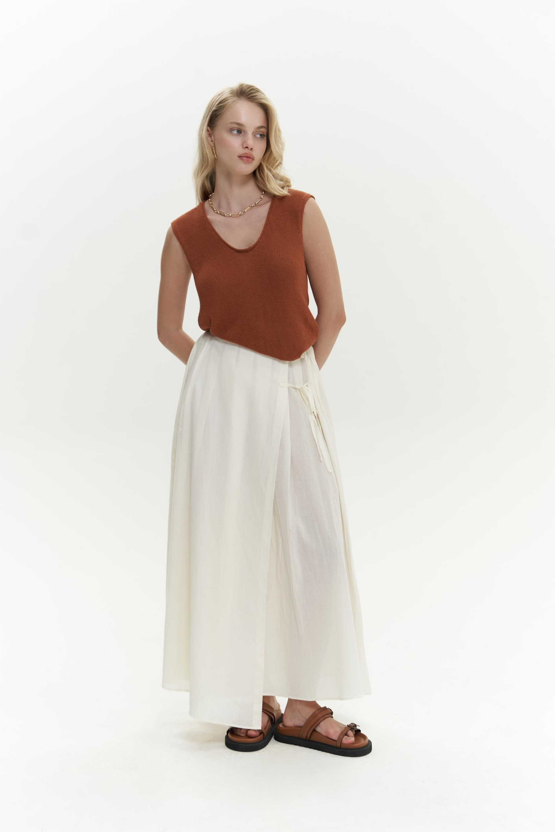 Peri Triko Kolsuz Kiremit Süveter