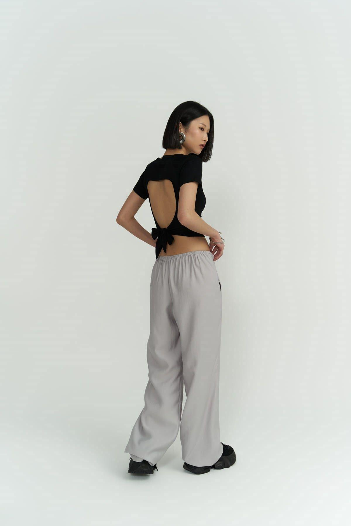 Perla Padded Black Crop Blouse