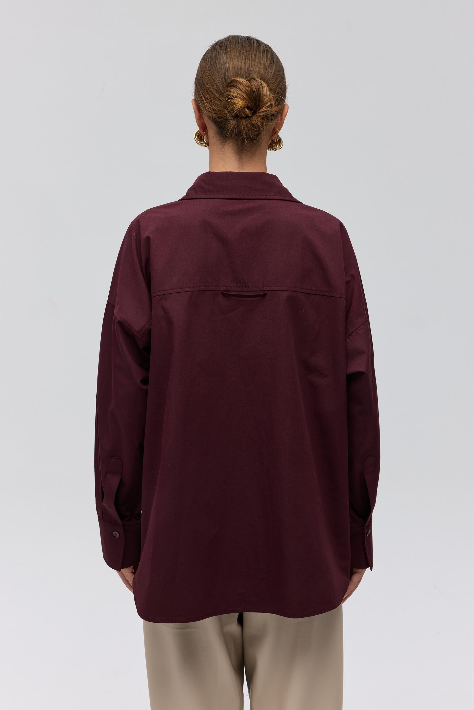 Phoebe Oversized Burgundy Shirt