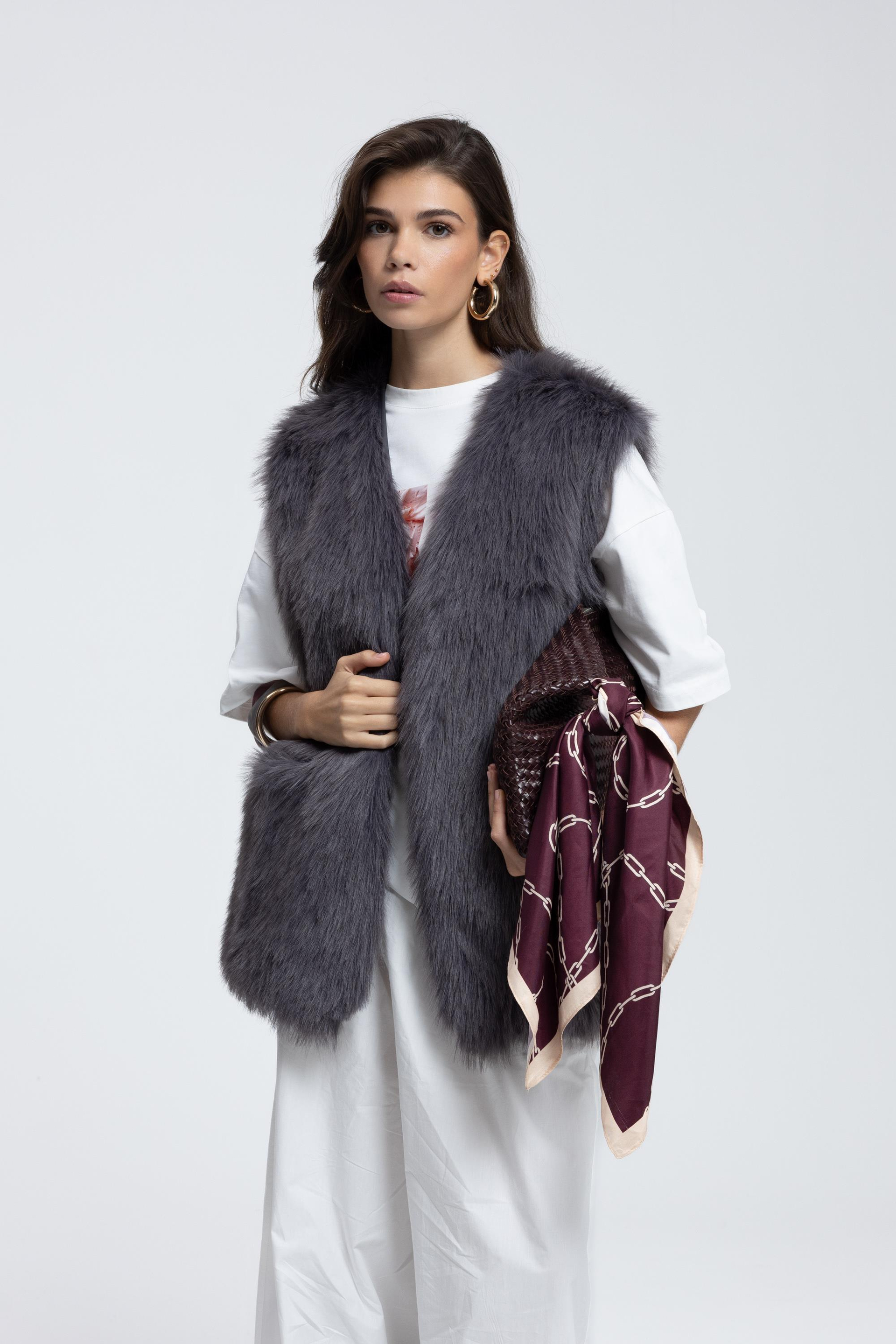 Plush Charcoal Vest