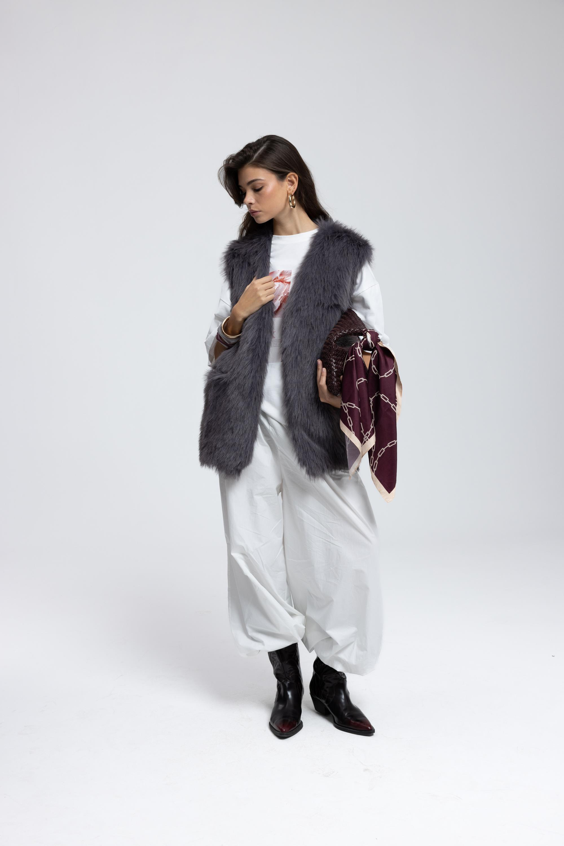 Plush Charcoal Vest