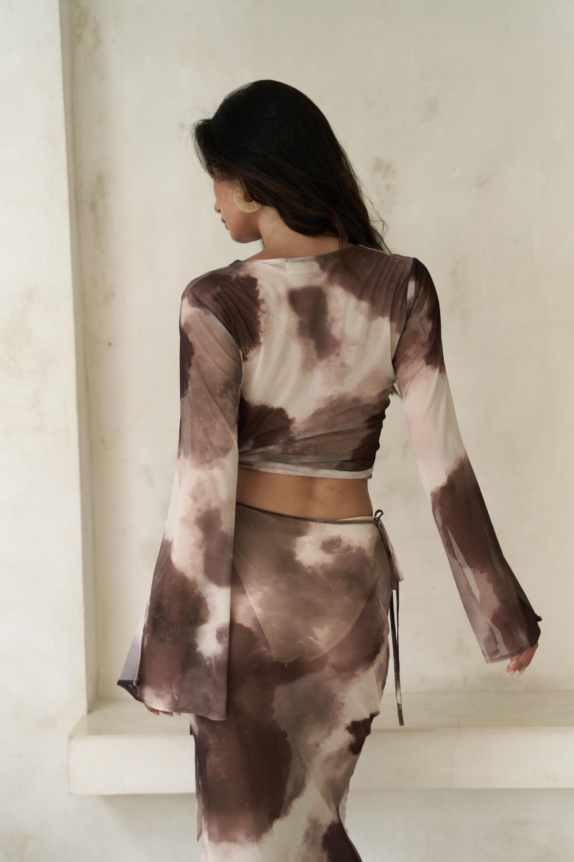 Pnaisyonist Uzun Kol Kahve Crop Etek Takım