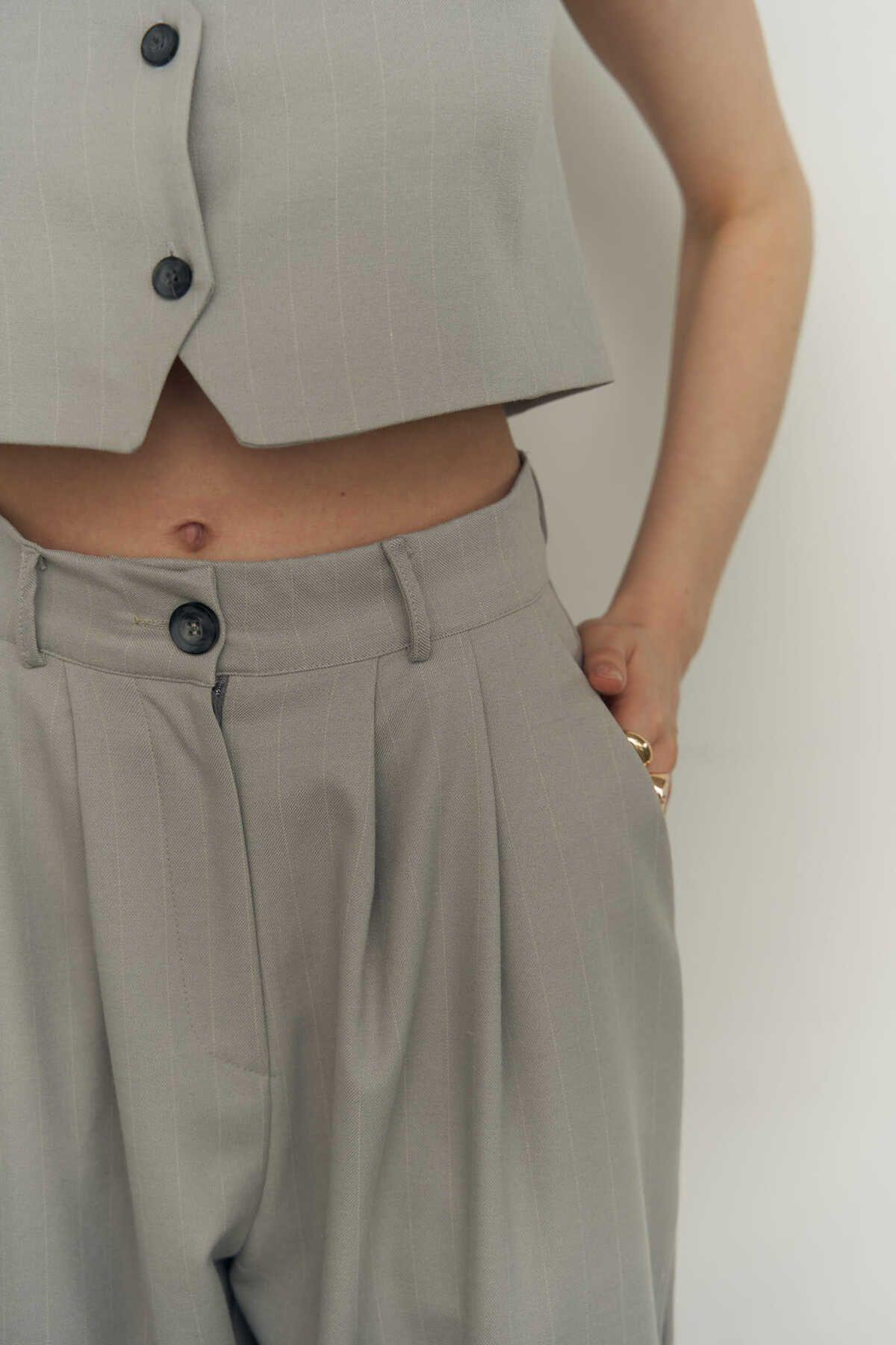 Polly Gri Üçlü Ceket Takım