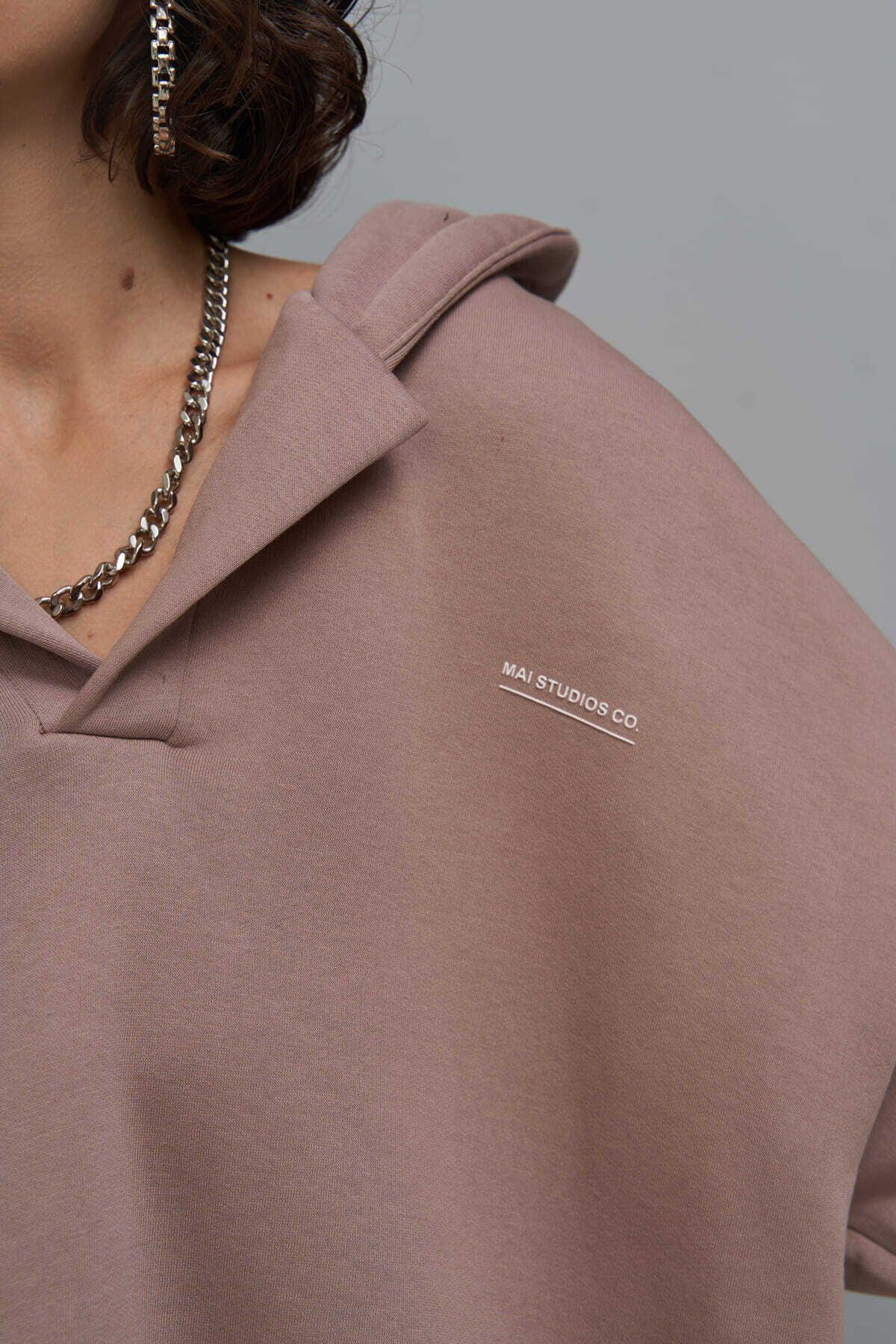 MCLLCTN Polo Boz Taupe Gray Hoodie Sweatshirt