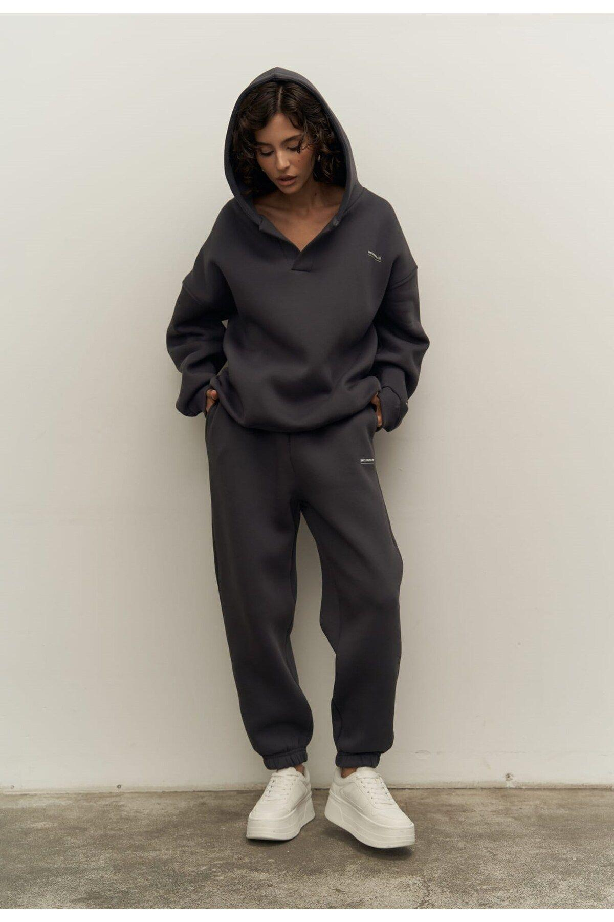 Polo Yaka Antrasit Eşofman Takım