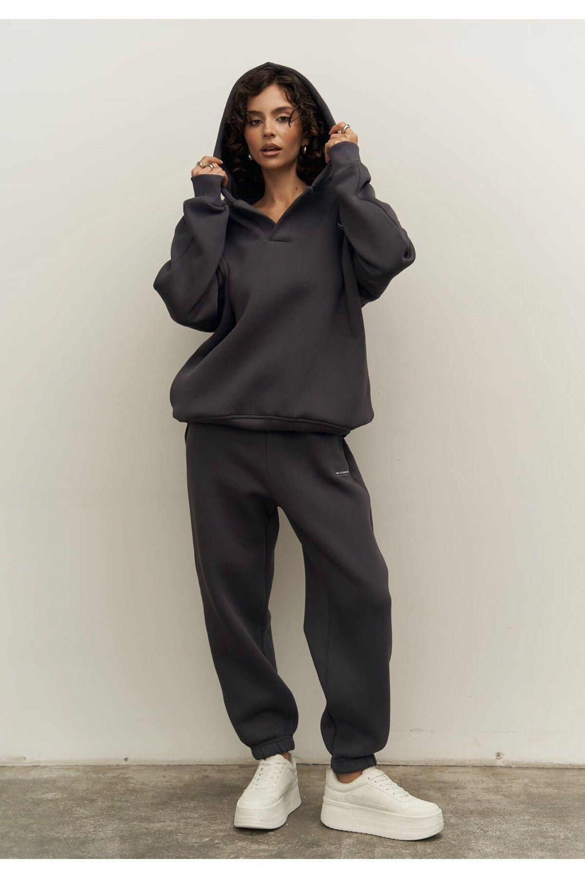 Polo Yaka Antrasit Eşofman Takım