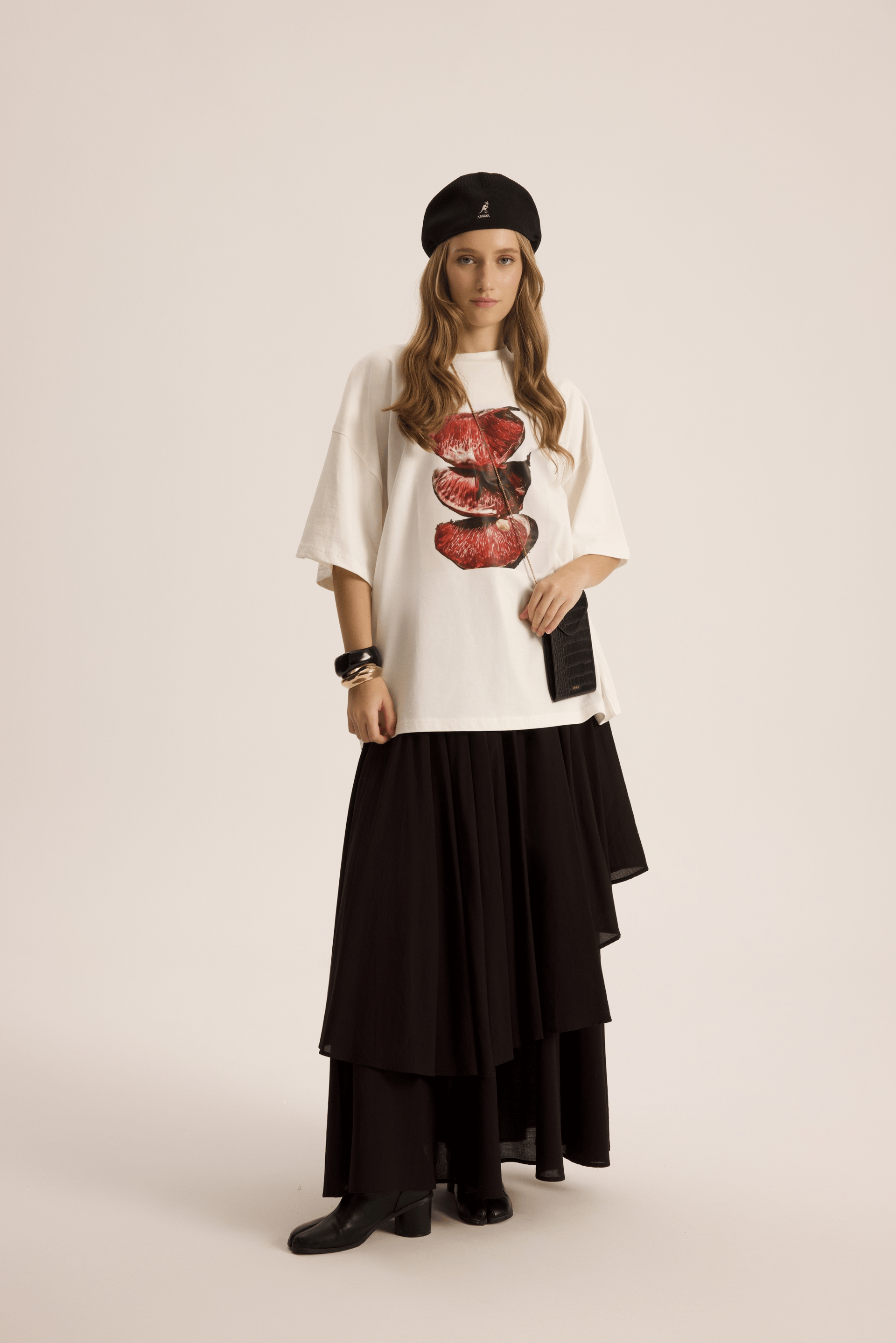Pomelo Oversize Beyaz T-Shirt