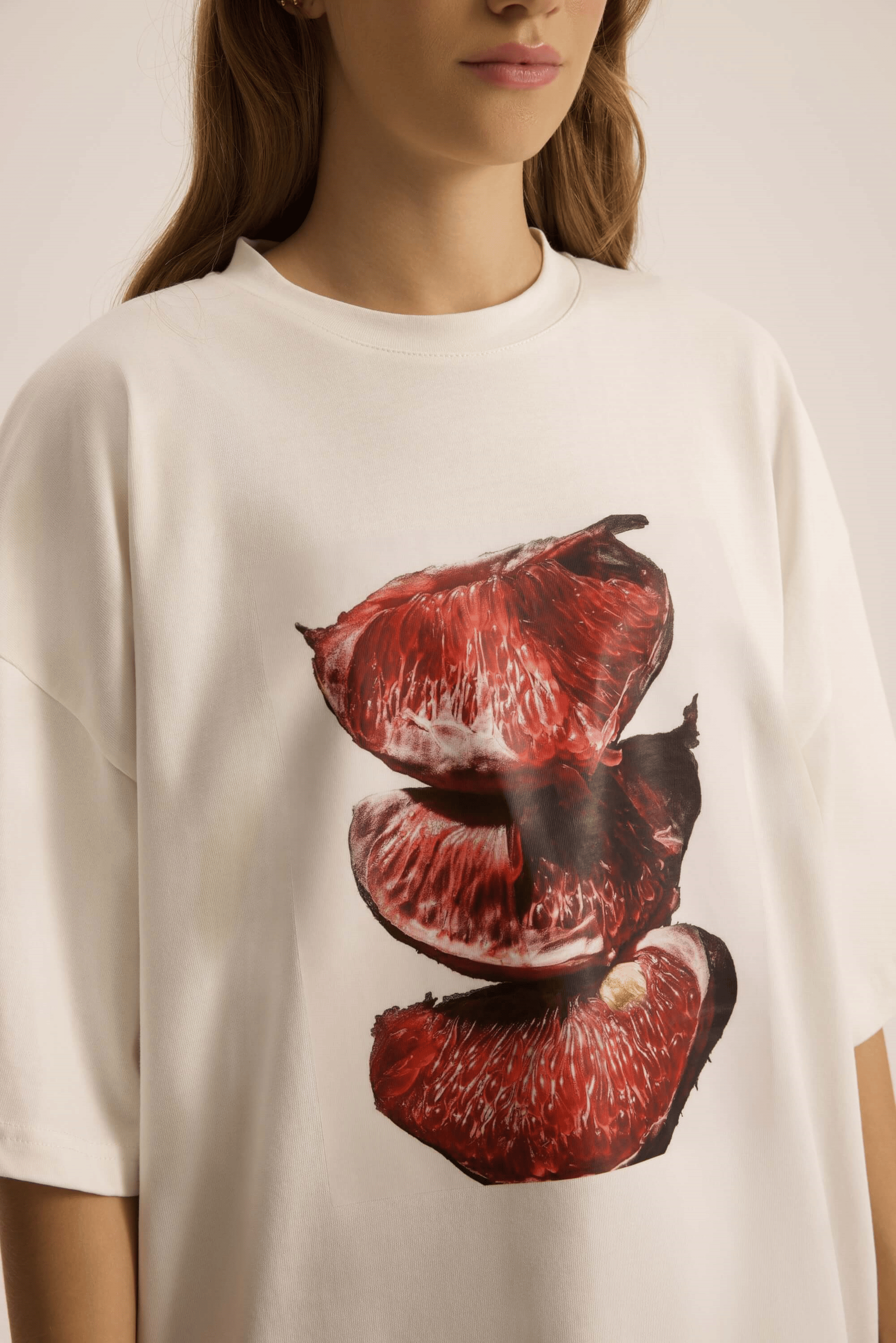 Pomelo Oversize Beyaz T-Shirt