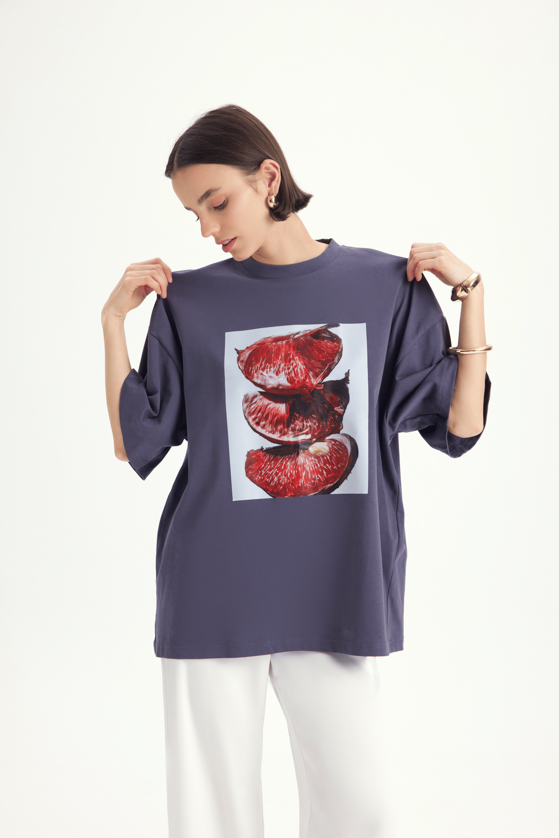 Pomelo Oversize Füme T-Shirt