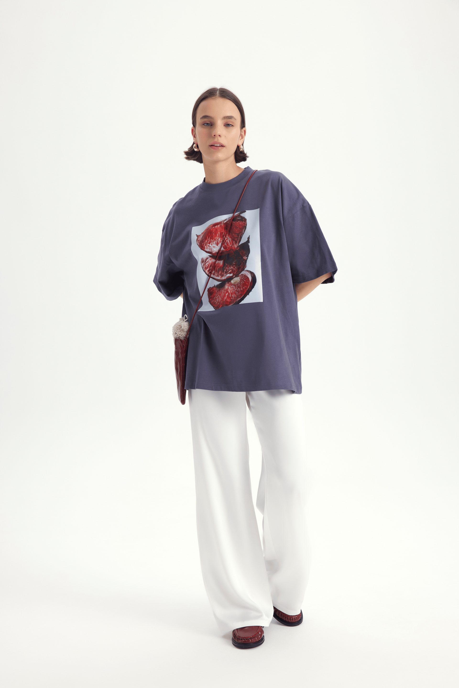 Pomelo Oversize Füme T-Shirt