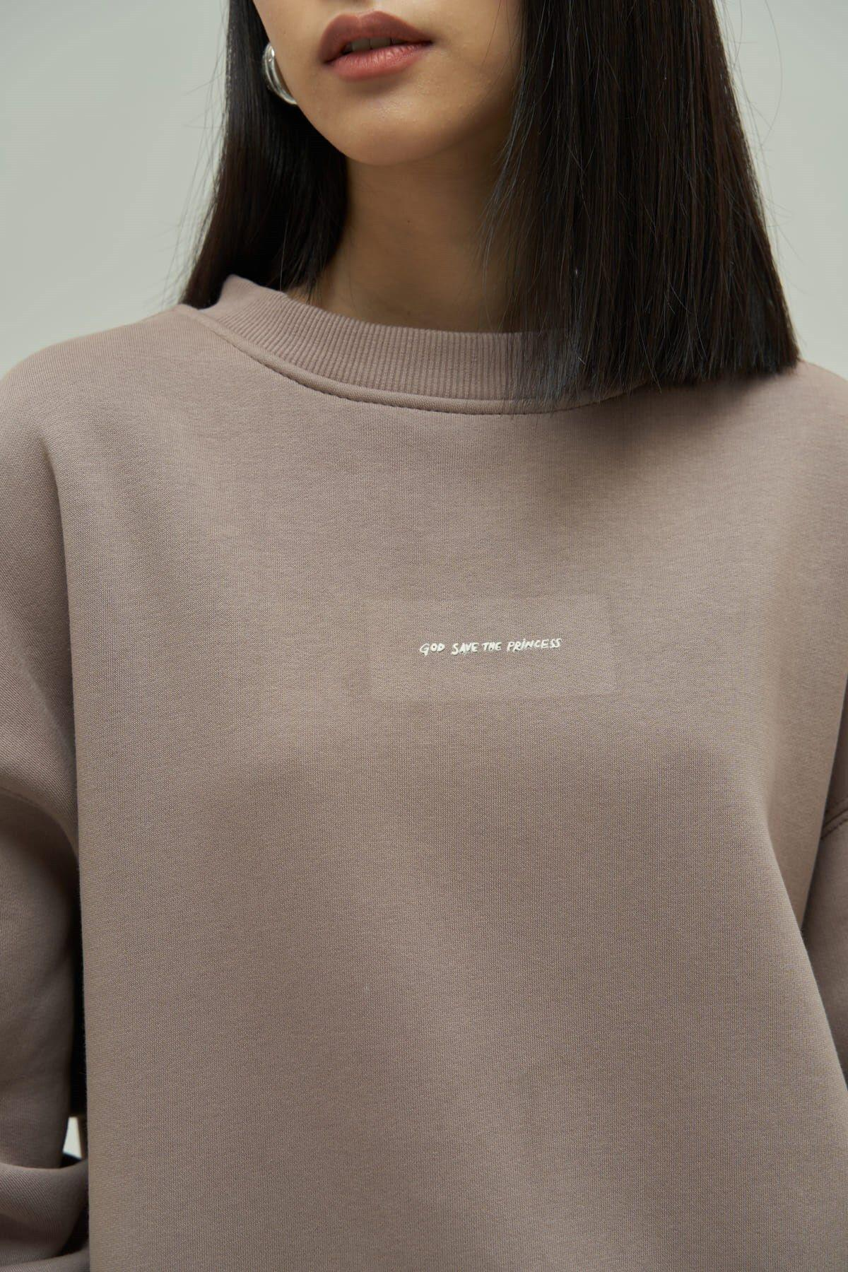Princess Boz Gri Oversize Sweatshirt