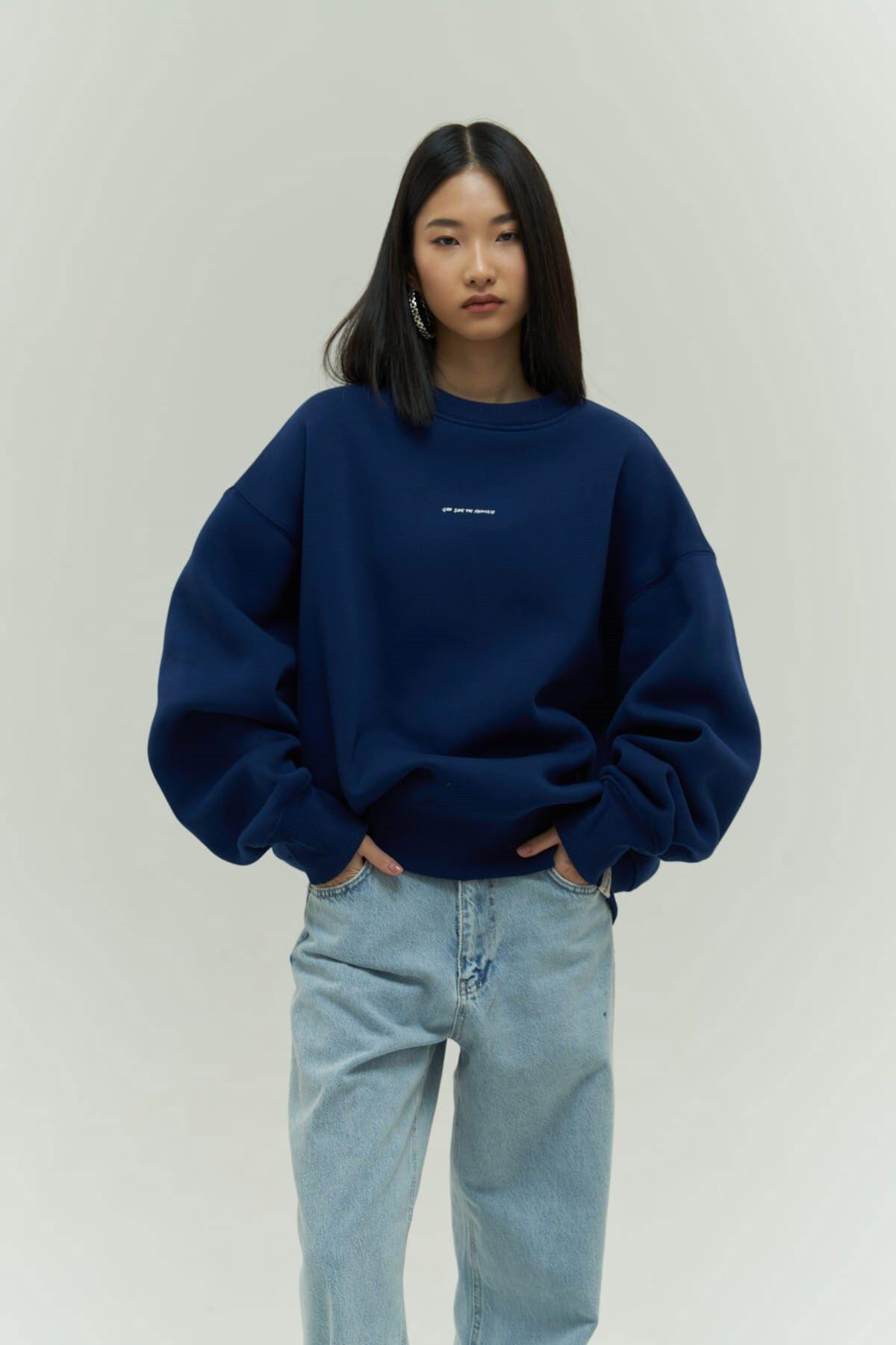 Princess Lacivert Oversize Sweatshirt