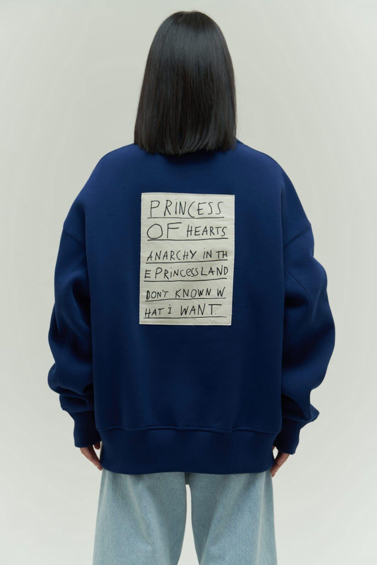Princess Lacivert Oversize Sweatshirt