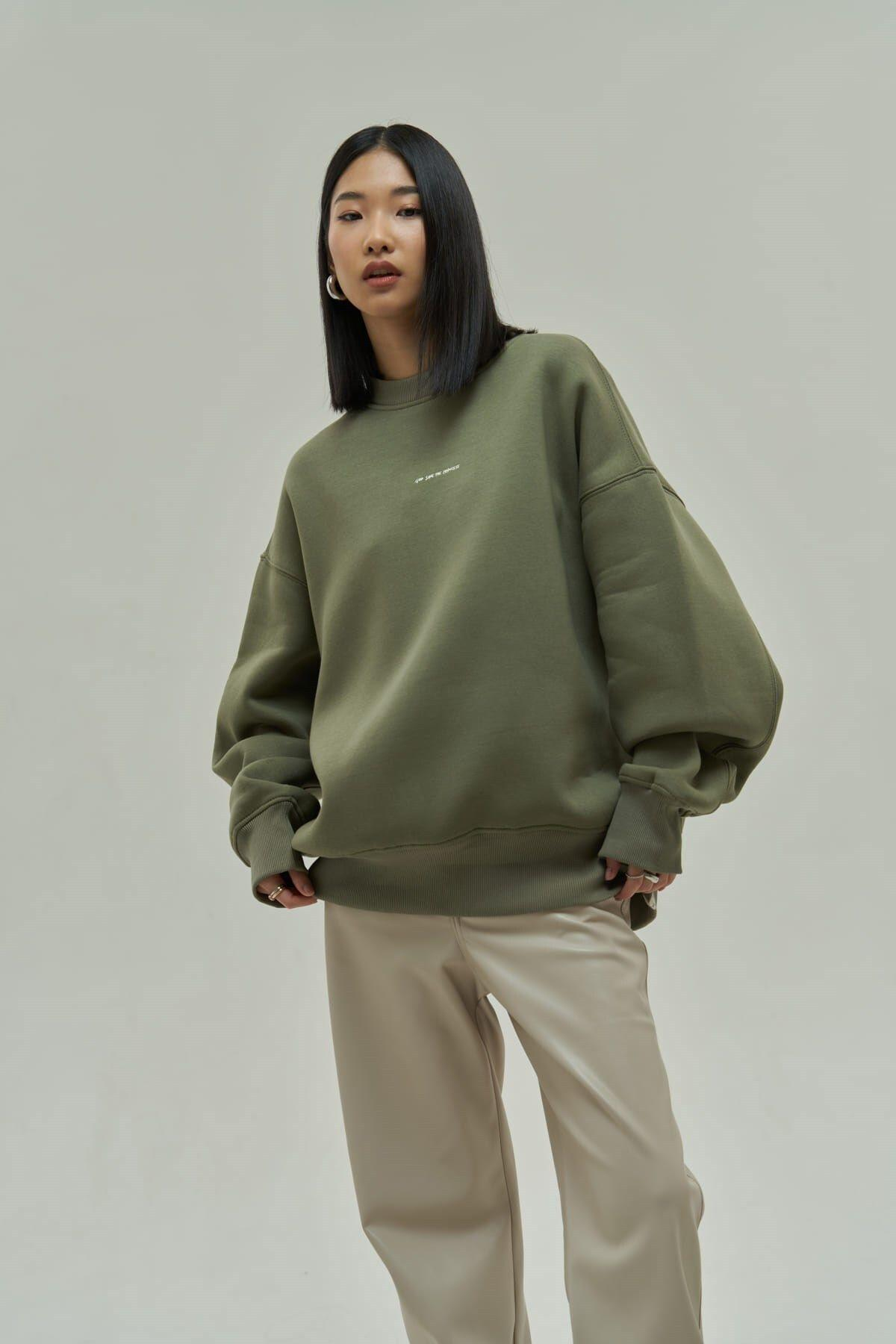Princess Soft Haki Oversize Sweatshirt