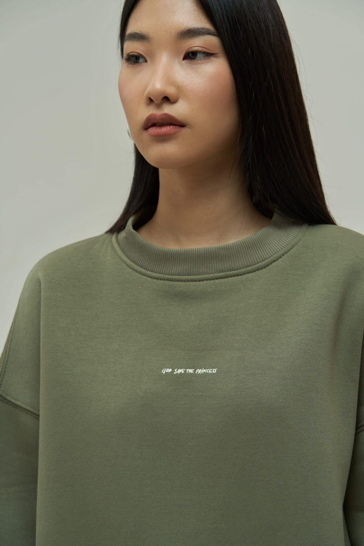Princess Soft Haki Oversize Sweatshirt