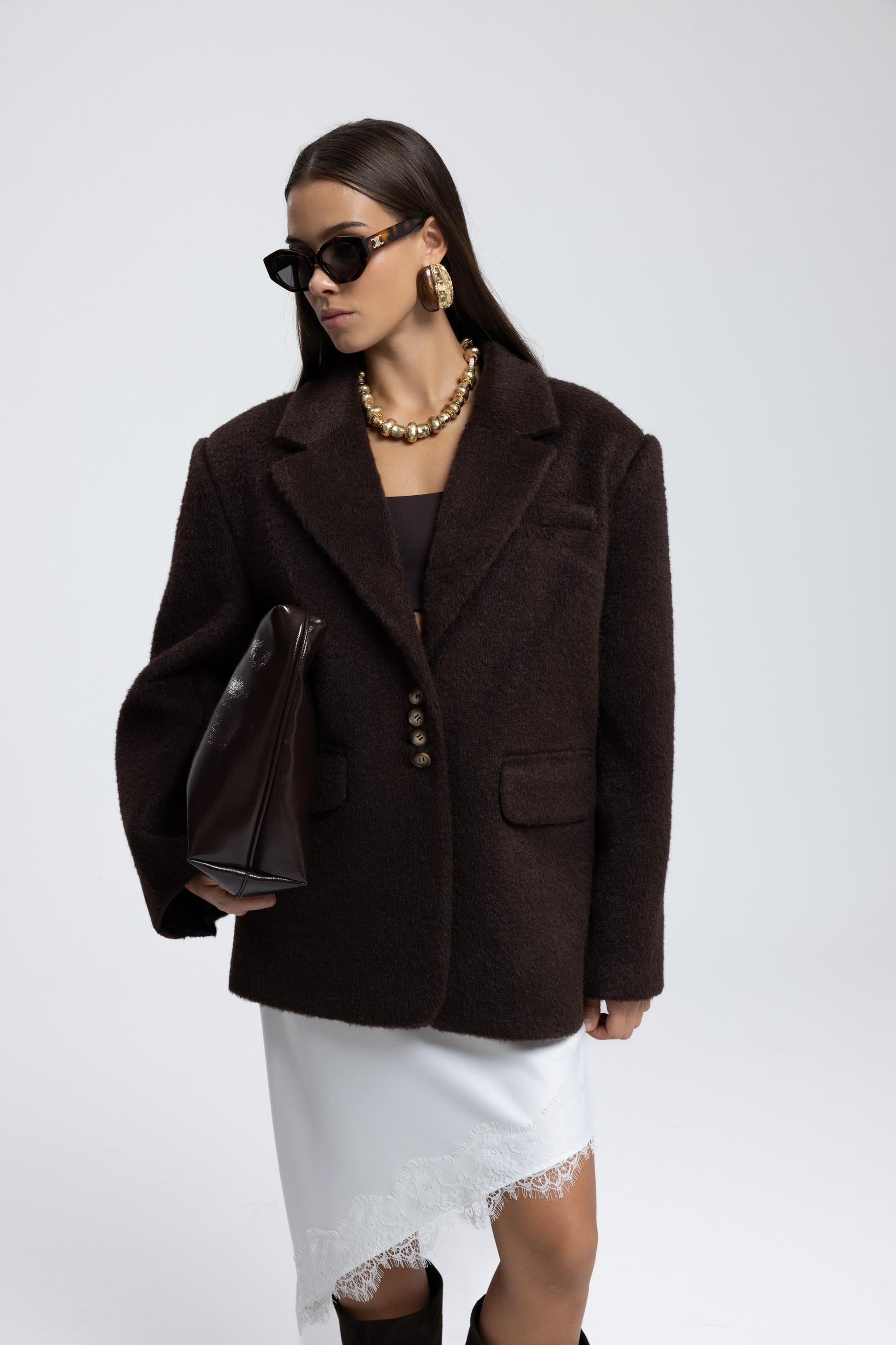 Proenza Koyu Kahve Blazer Ceket