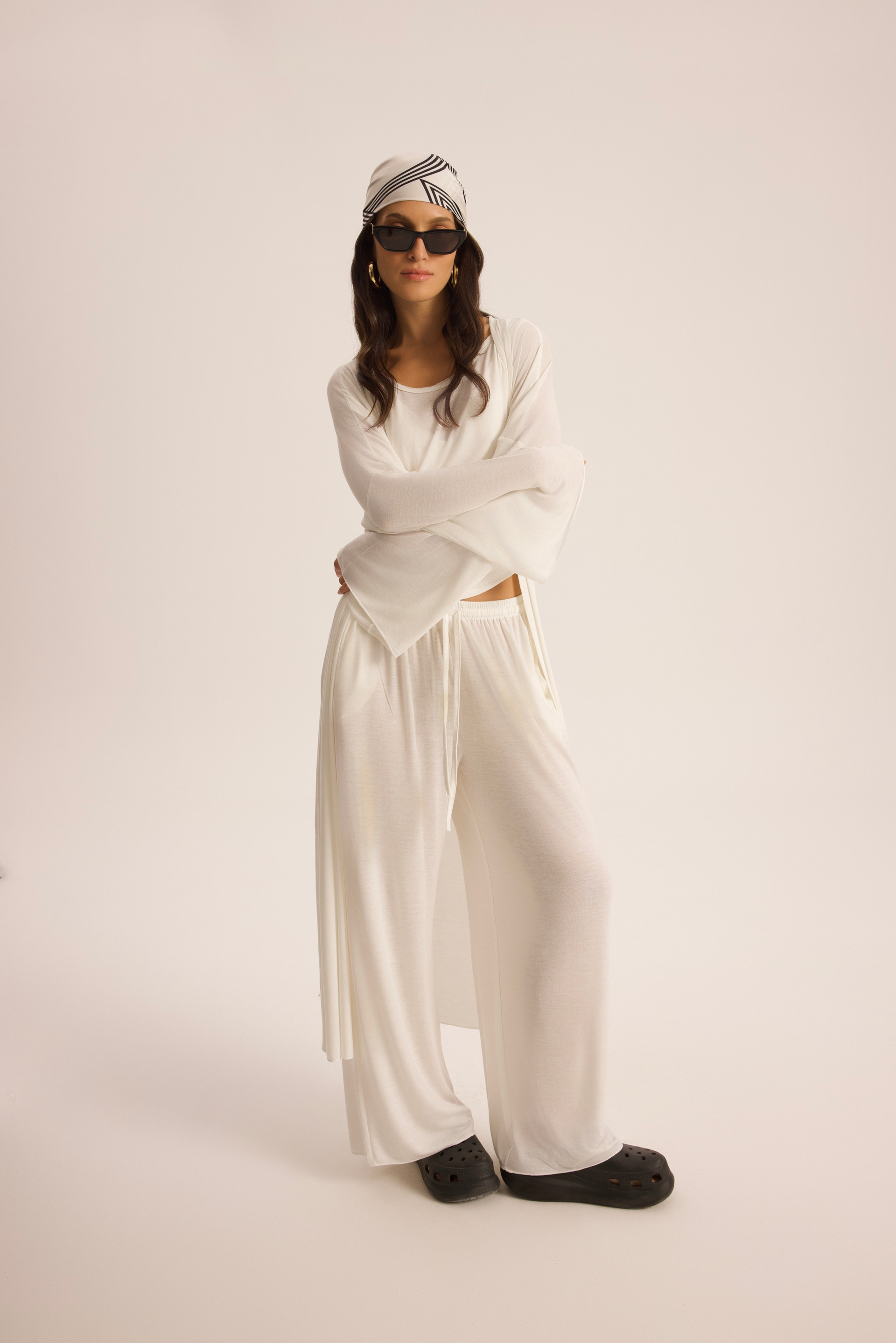 Raina Ekru Kimono Basic Üçlü Takım