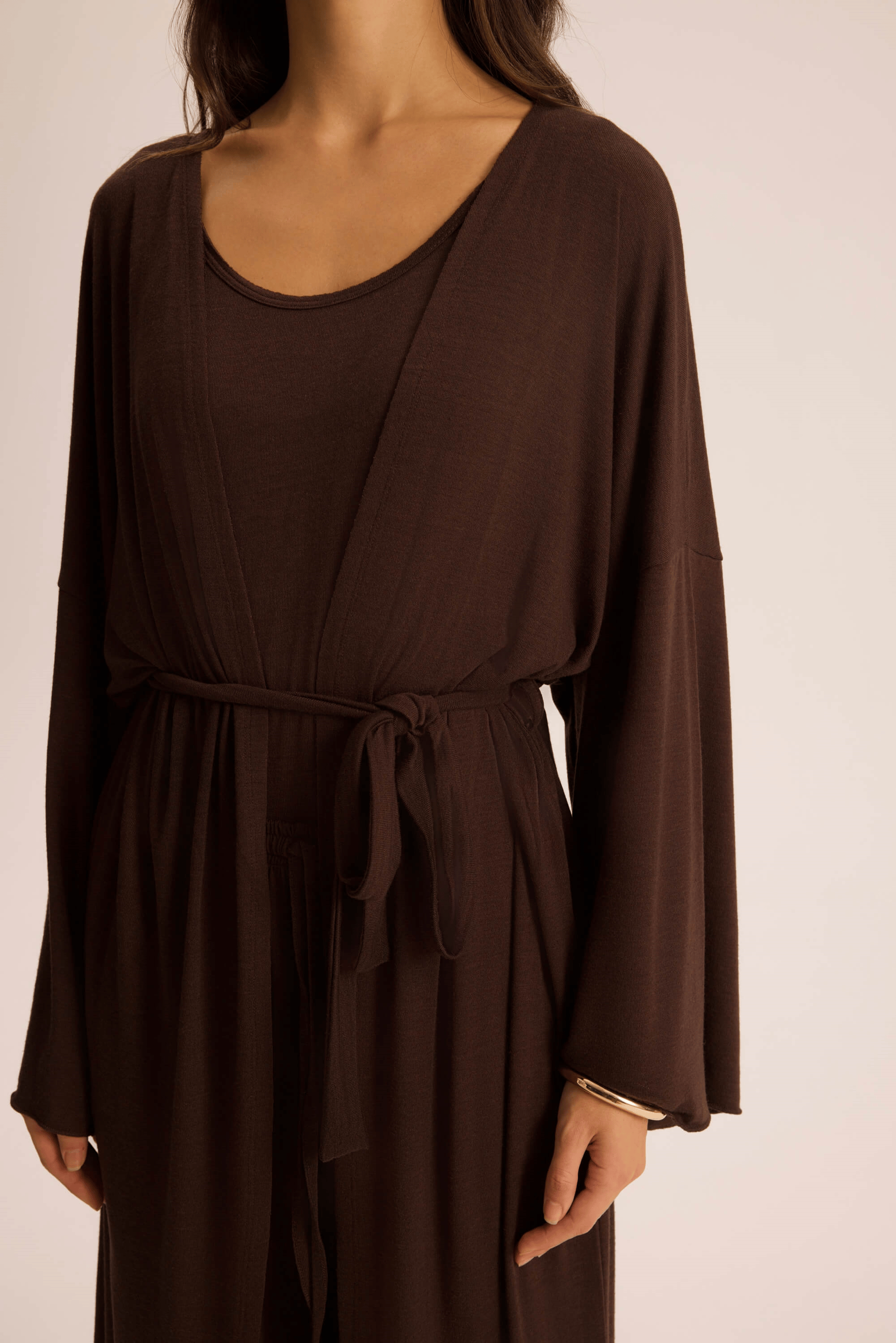 Raina Kahve Kimono Basic Üçlü Takım