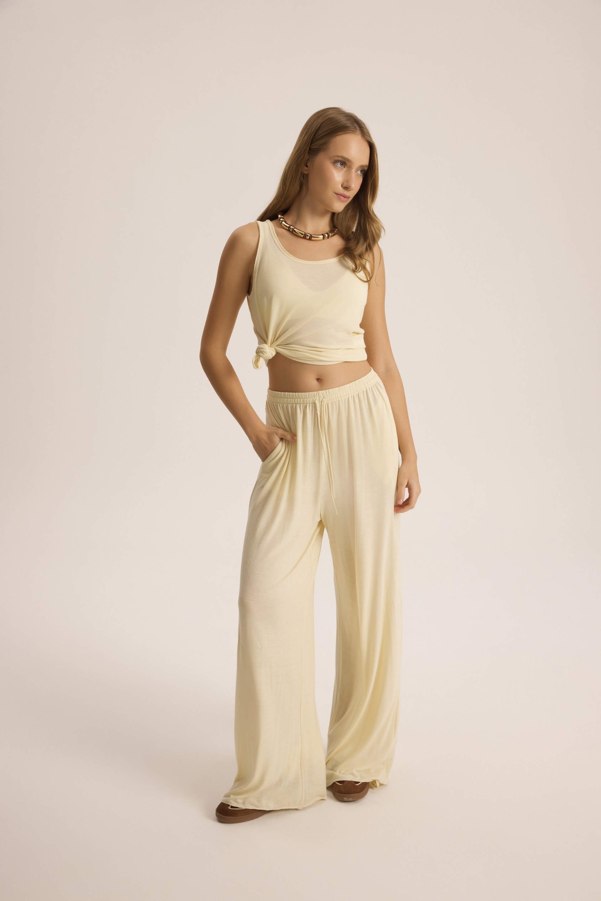 Raina Sarı Kimono Basic Üçlü Takım