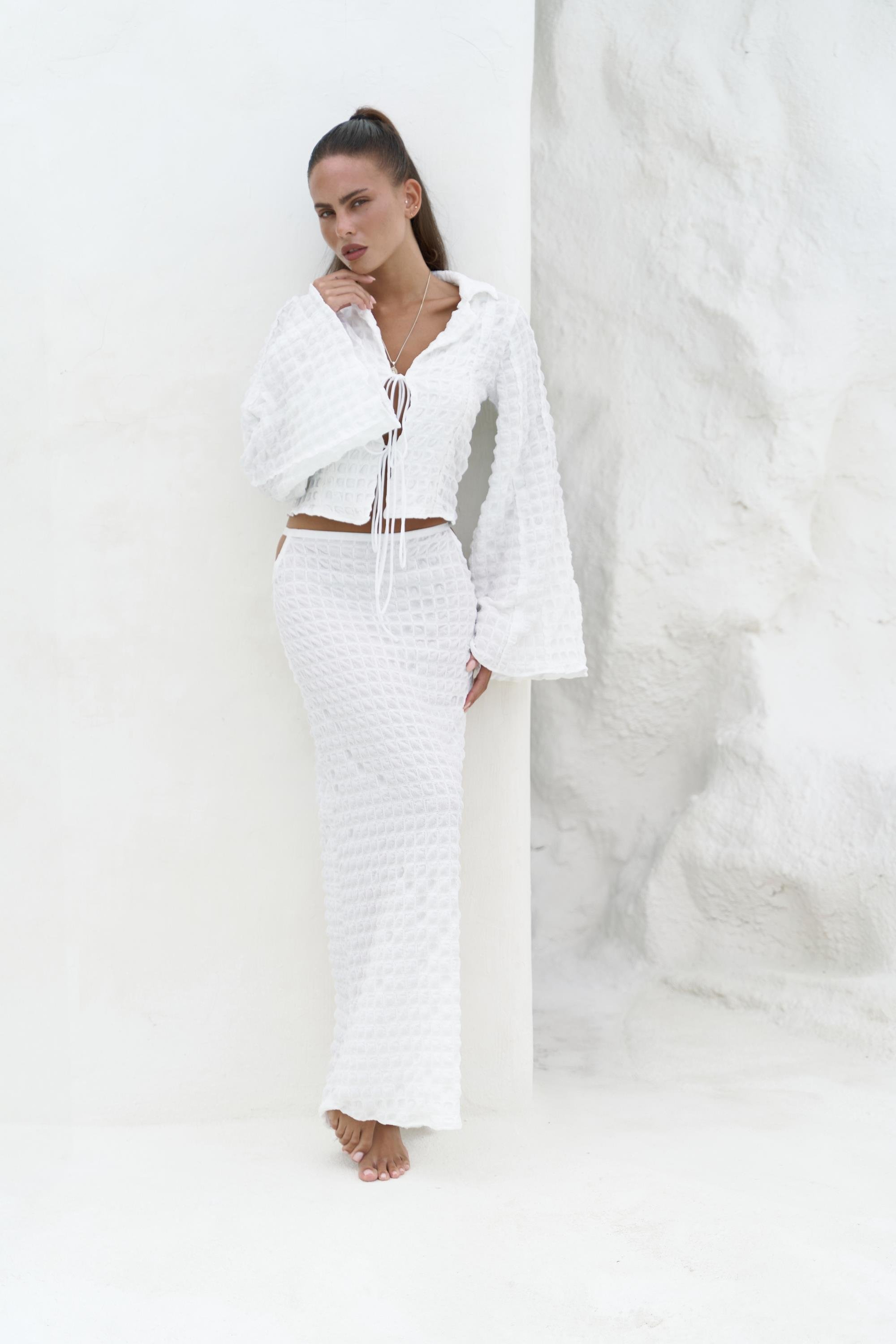 Rania Ekru Gömlek Etek Takım