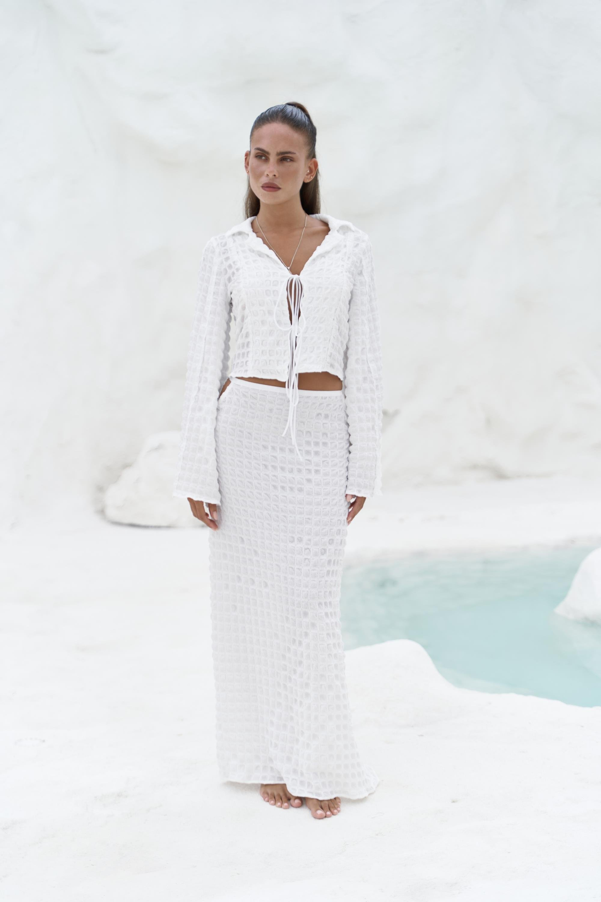 Rania Ekru Gömlek Etek Takım