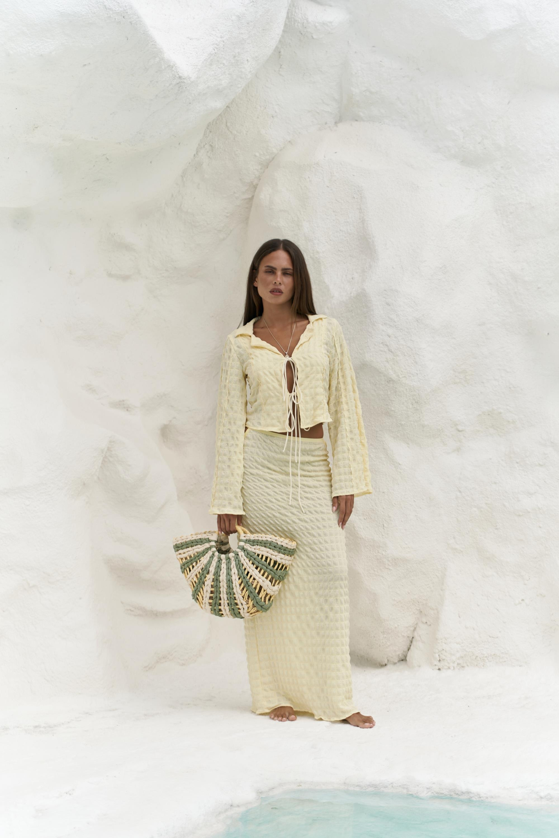 Rania Sarı Gömlek Etek Takım