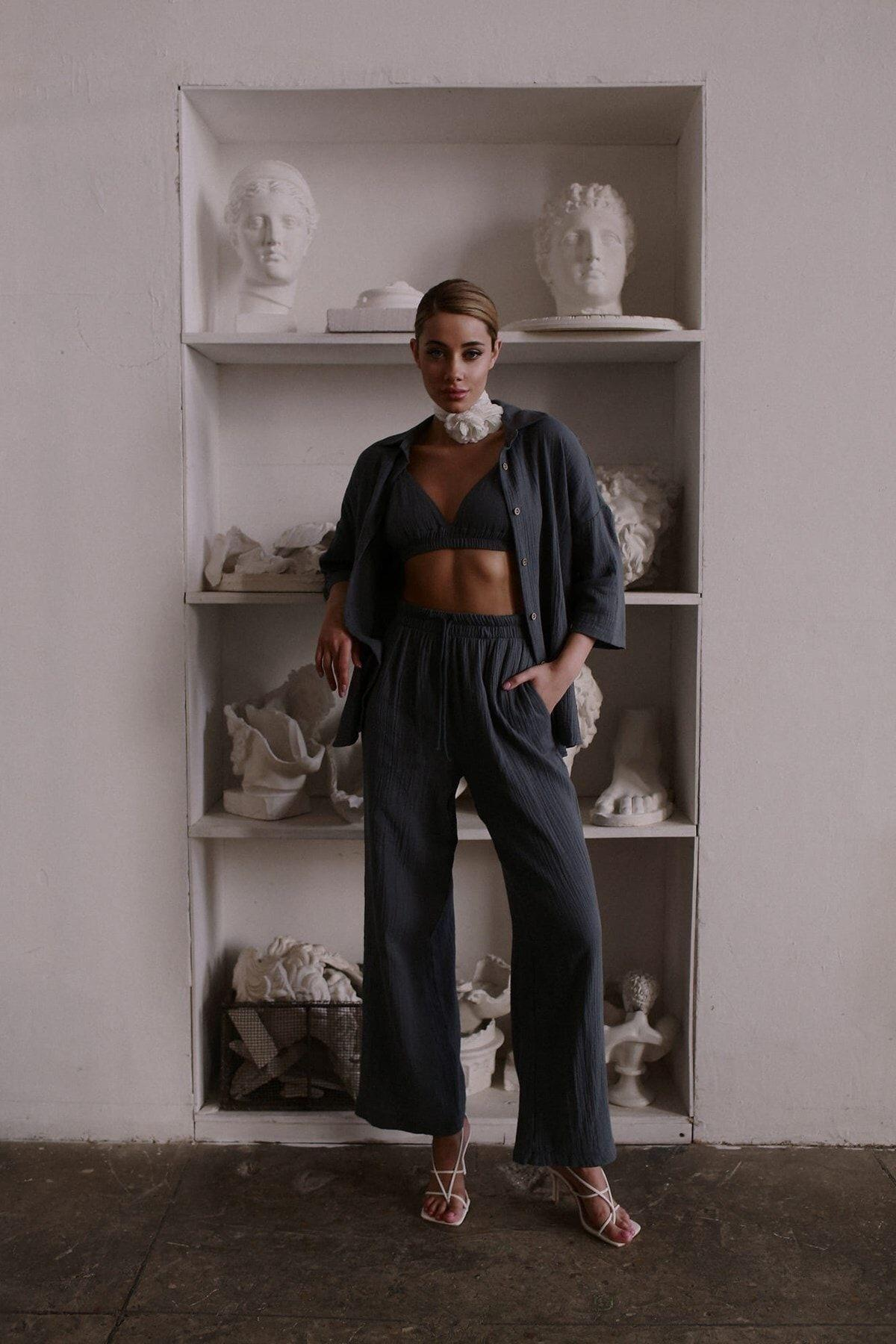 Bohemai Reyna Anthracite Muslin 3 Piece Set