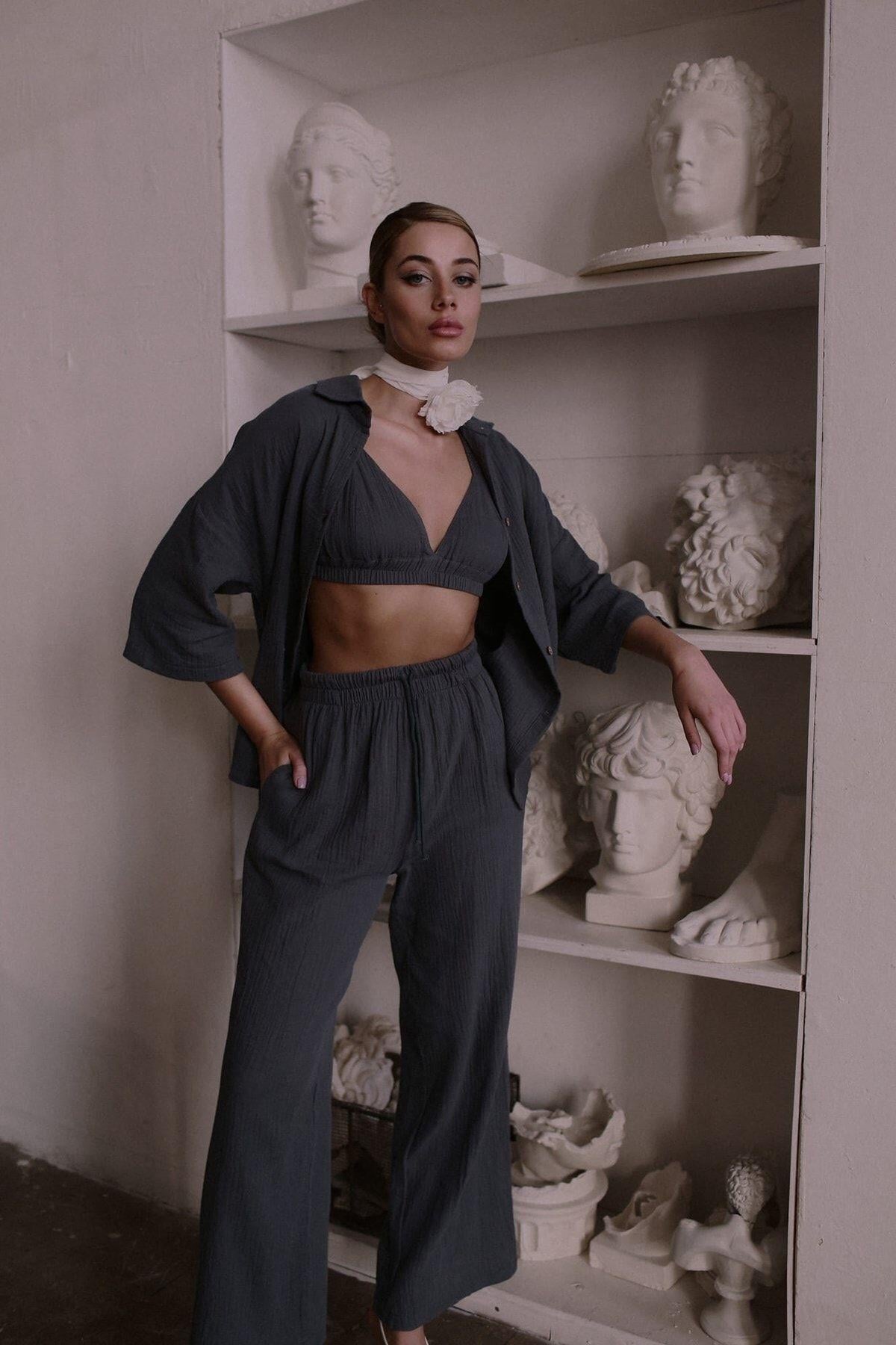 Bohemai Reyna Anthracite Muslin 3 Piece Set