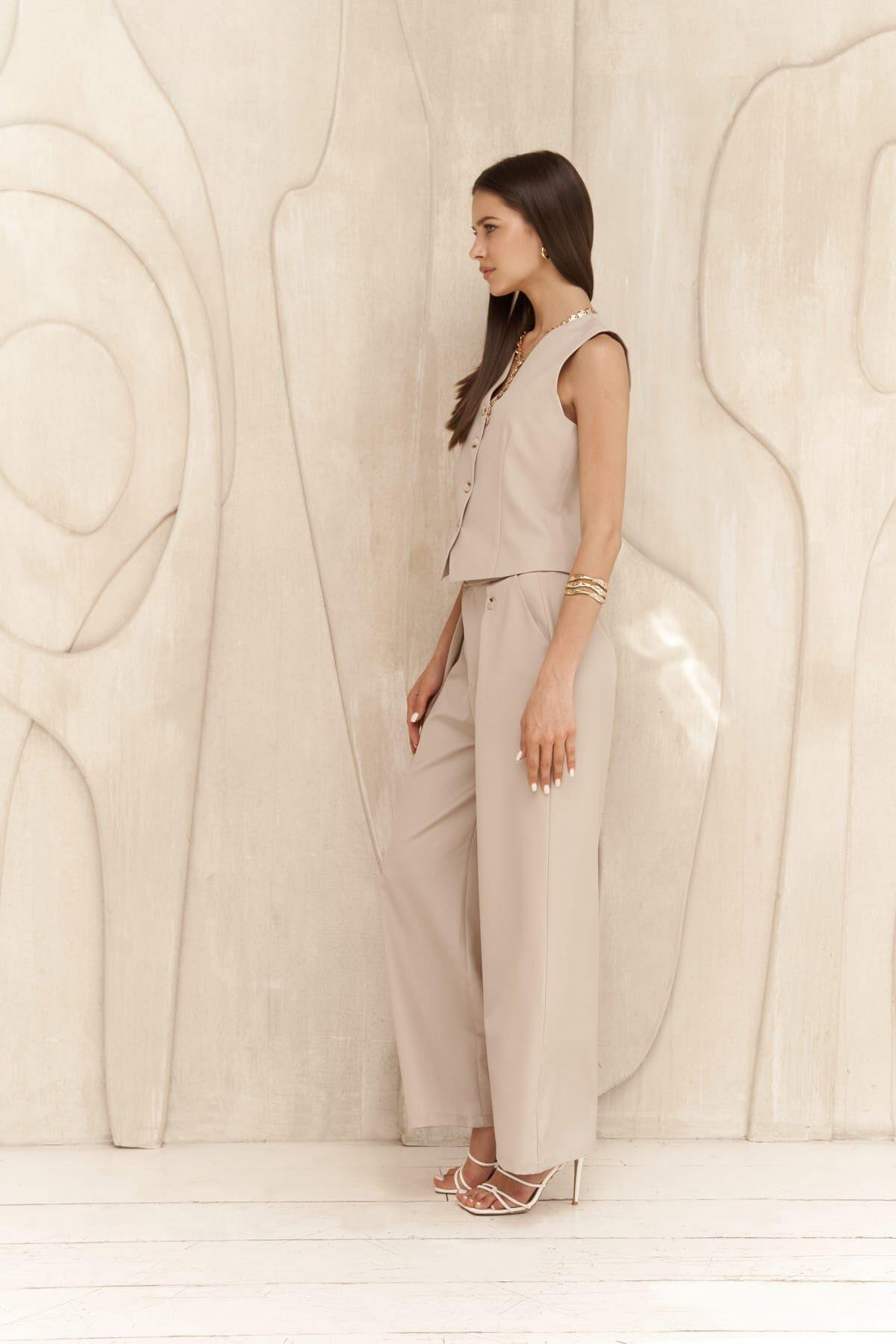 Rianto Koyu Bej Kısa Yelek