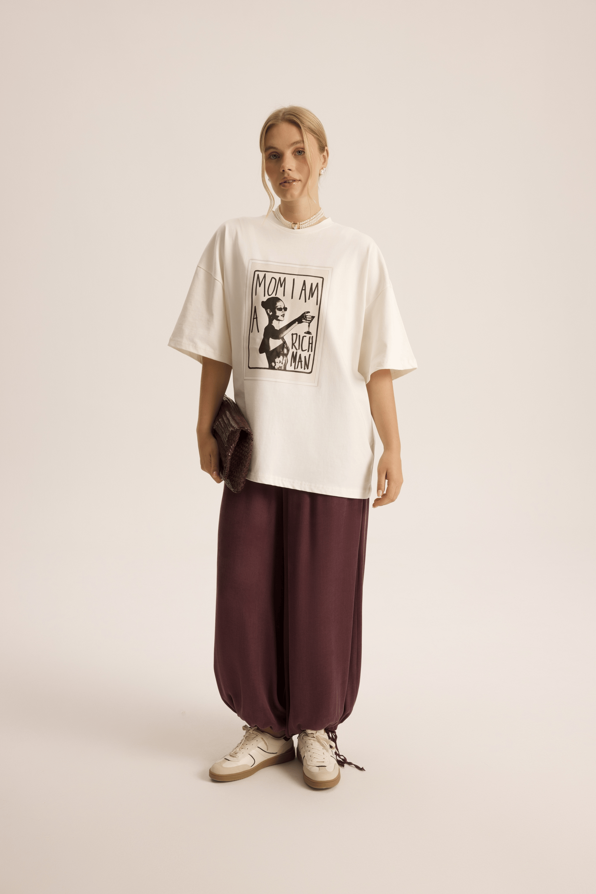 Rich Woman Oversize Beyaz T-Shirt